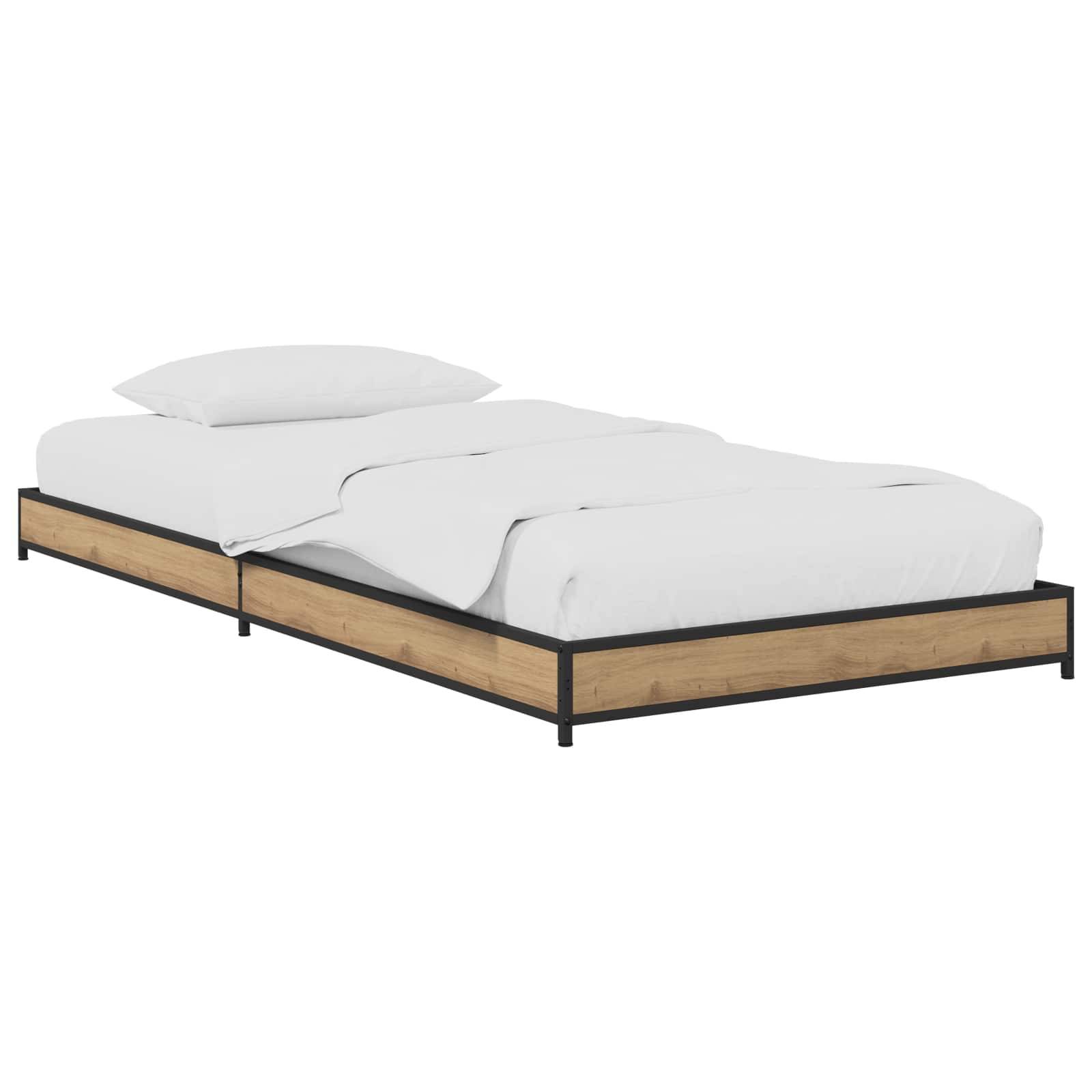vidaXL Bettrahmen Artisan-Eiche 80 x 200 cm Holzwerkstoff