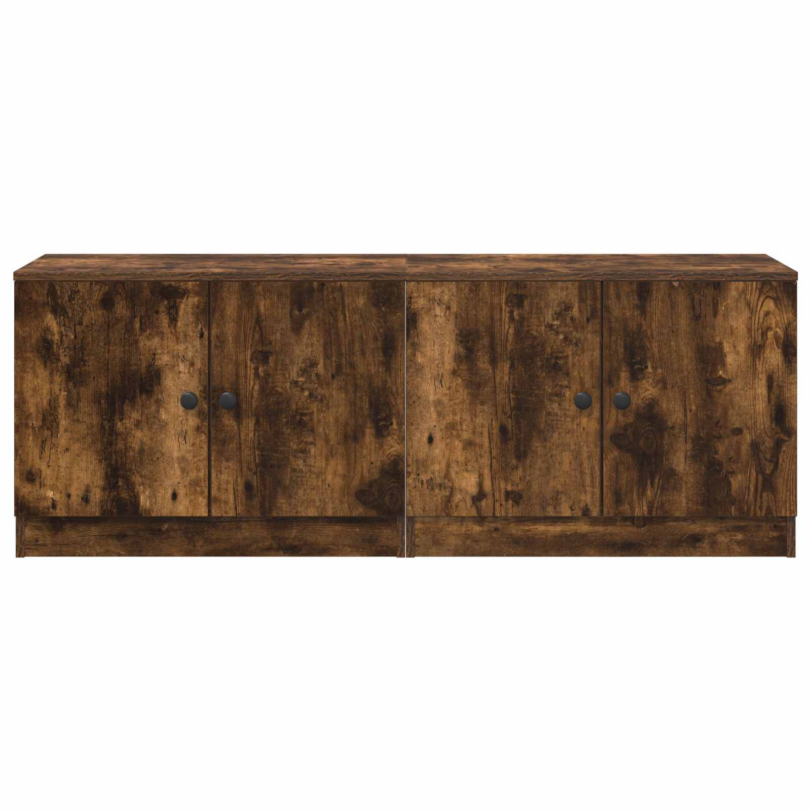 vidaXL Bettschrank mit Tür 2 pcs Geräucherte Eiche 66 x 35 x 48 cm