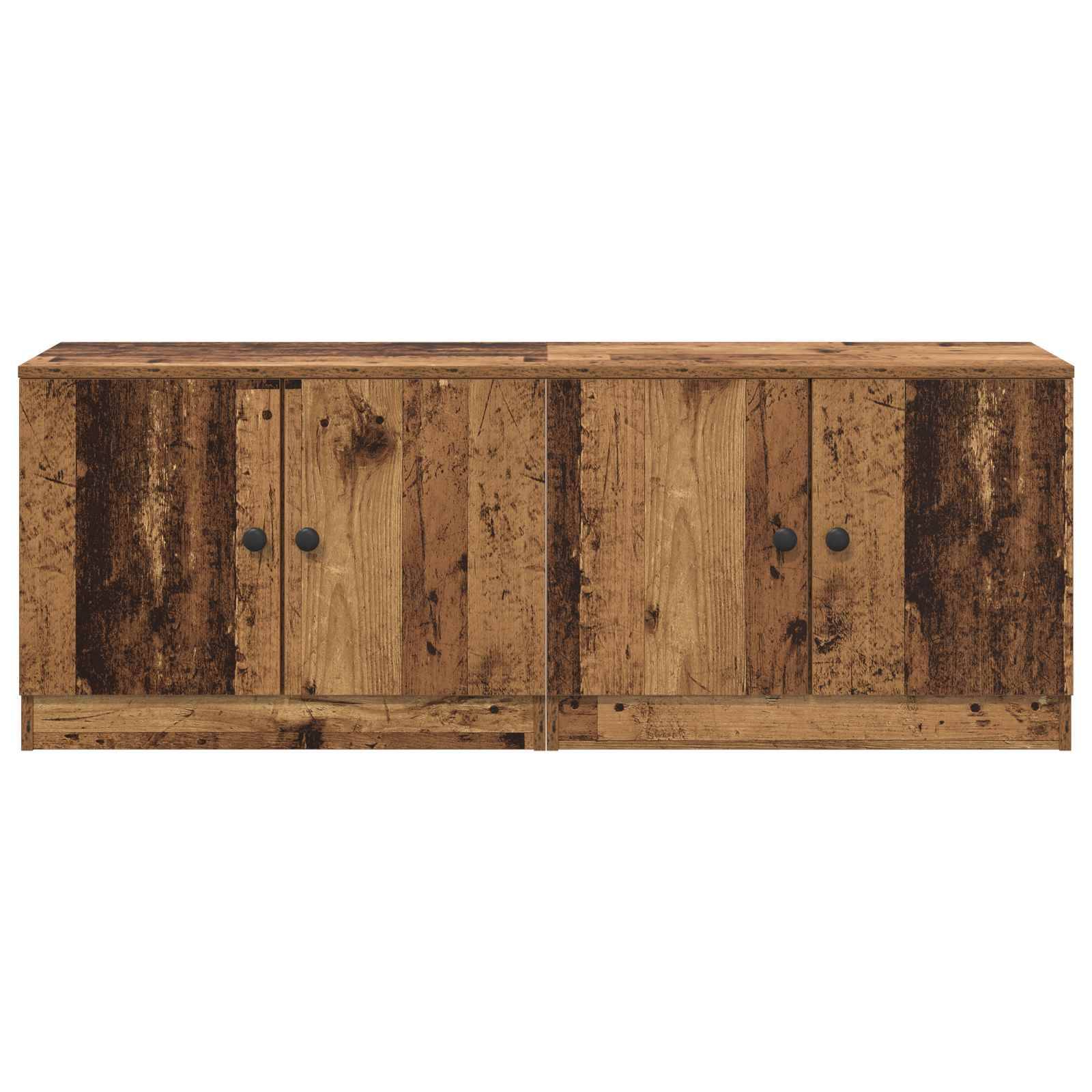 vidaXL Bettschrank mit Tür 2 pcs Altholz 66 x 35 x 48 cm Holzwerkstoff