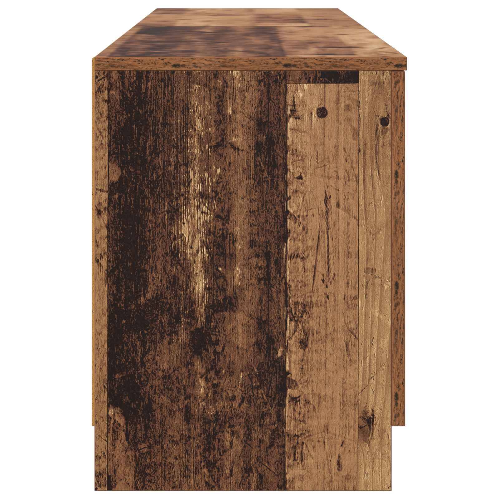 vidaXL Bettschrank mit Tür 2 pcs Altholz 66 x 35 x 48 cm Holzwerkstoff