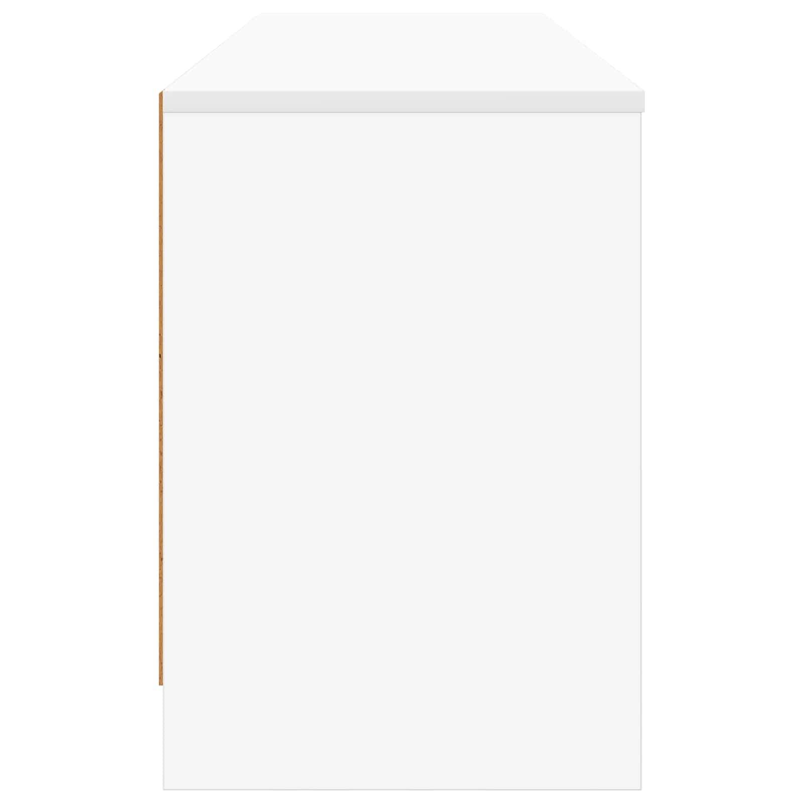 vidaXL Bettschrank mit Regal 2 pcs Weiß 66 x 33 x 48 cm Holzwerkstoff