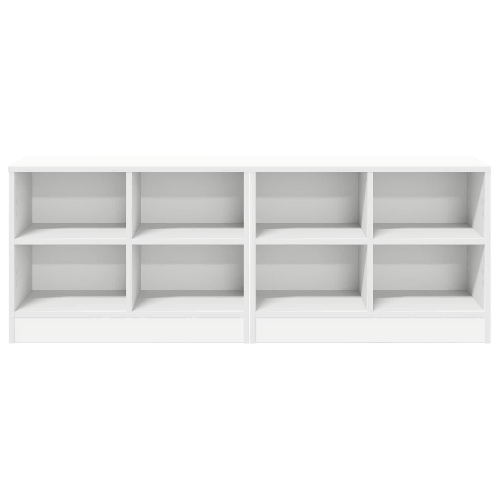 vidaXL Bettschrank mit Regal 2 pcs Weiß 66 x 33 x 48 cm Holzwerkstoff