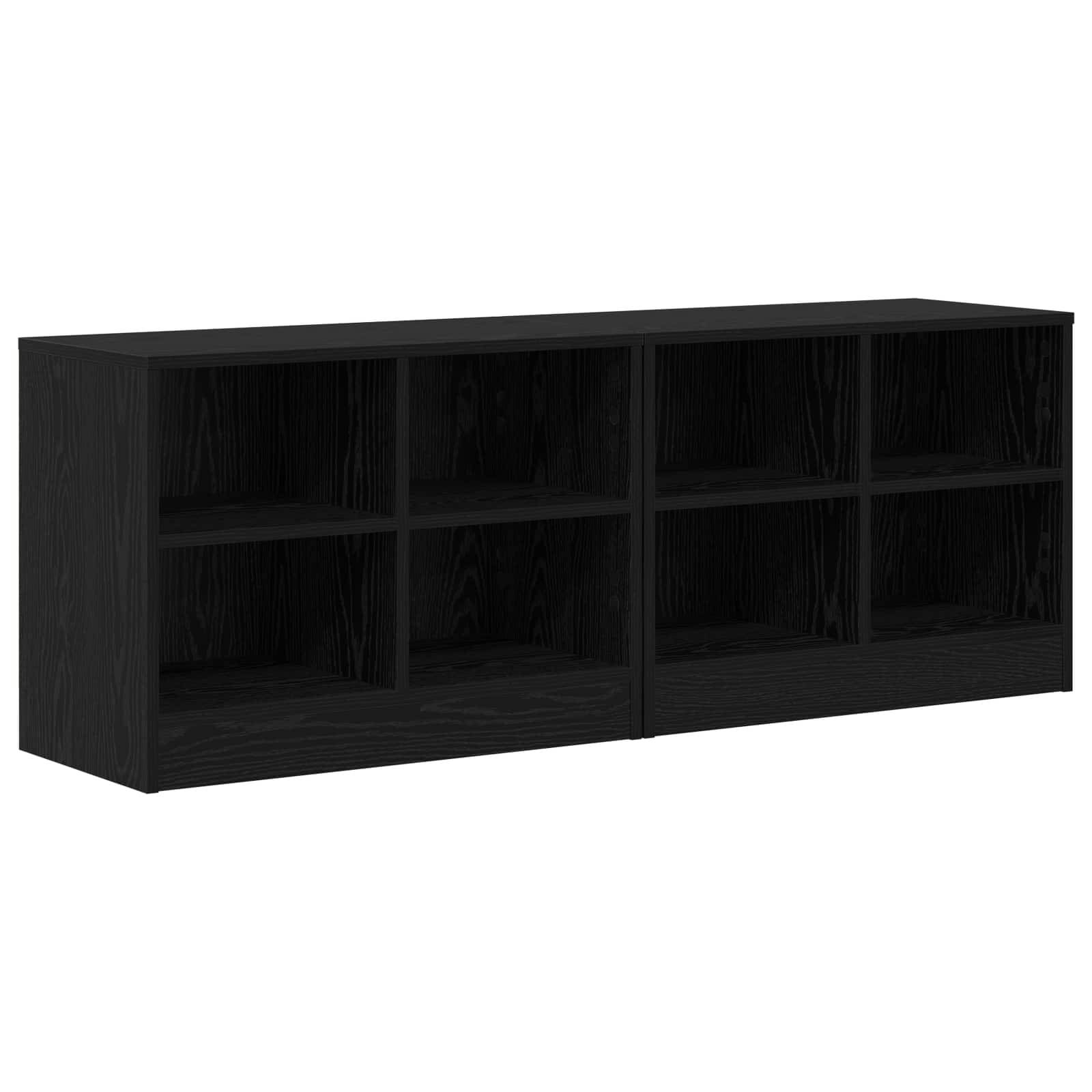 vidaXL Bettschrank 2 pcs Schwarze Eiche 66 x 33 x 48 cm Holzwerkstoff