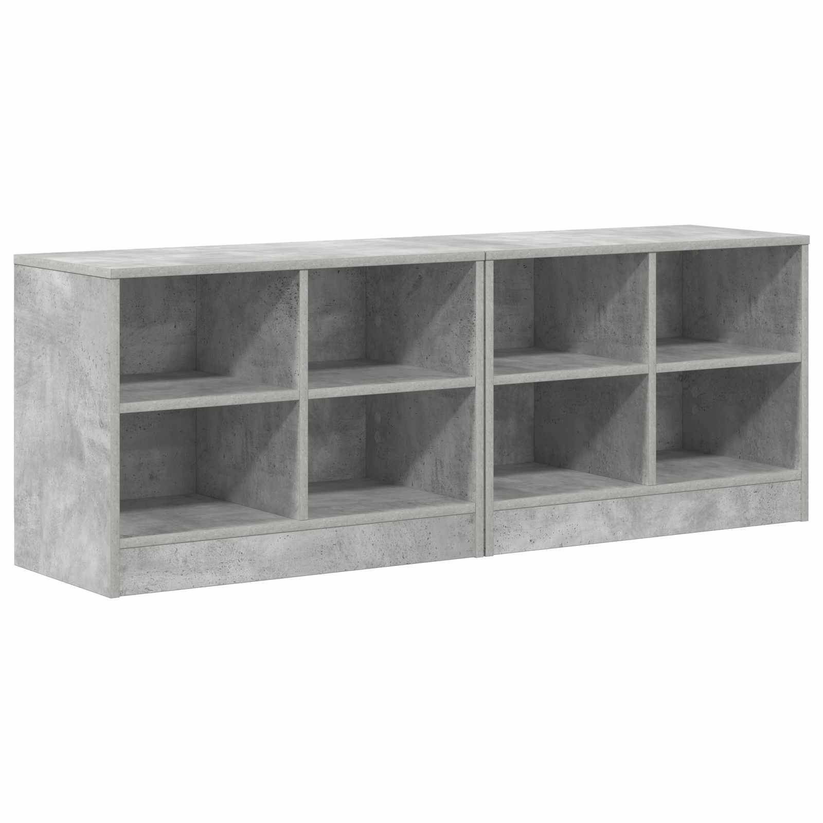 vidaXL Bettschrank 2 pcs Betongrau 66 x 33 x 48 cm Holzwerkstoff