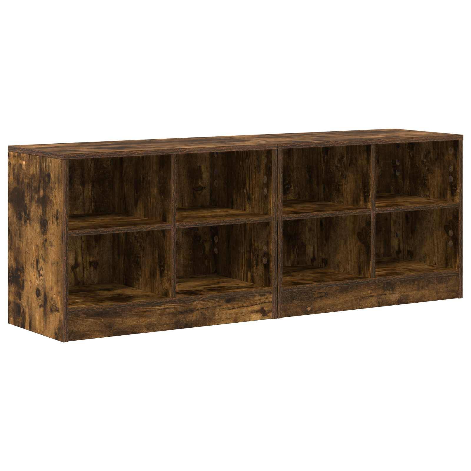 vidaXL Bettschrank mit Regal 2 pcs Geräucherte Eiche 66 x 33 x 48 cm