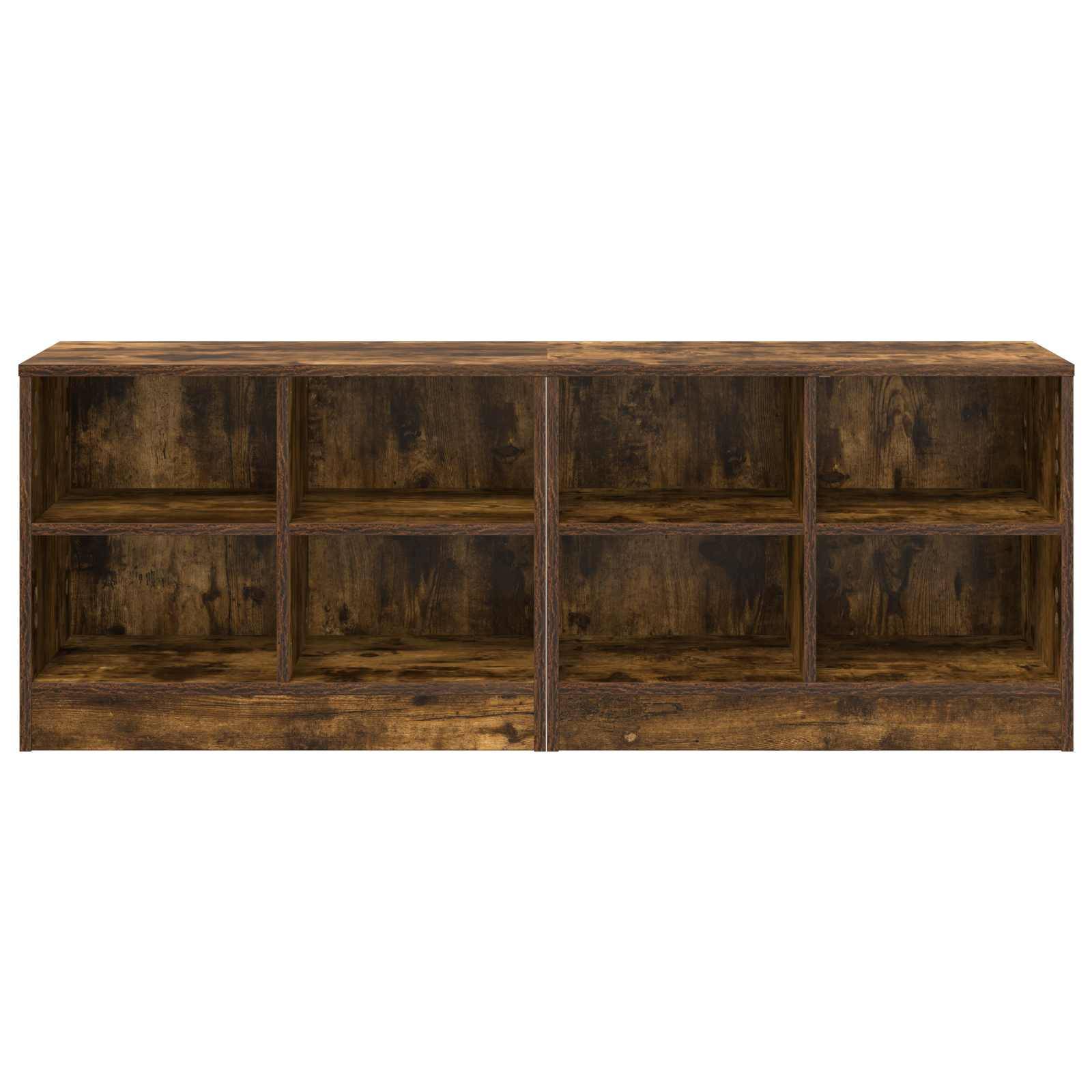 vidaXL Bettschrank mit Regal 2 pcs Geräucherte Eiche 66 x 33 x 48 cm