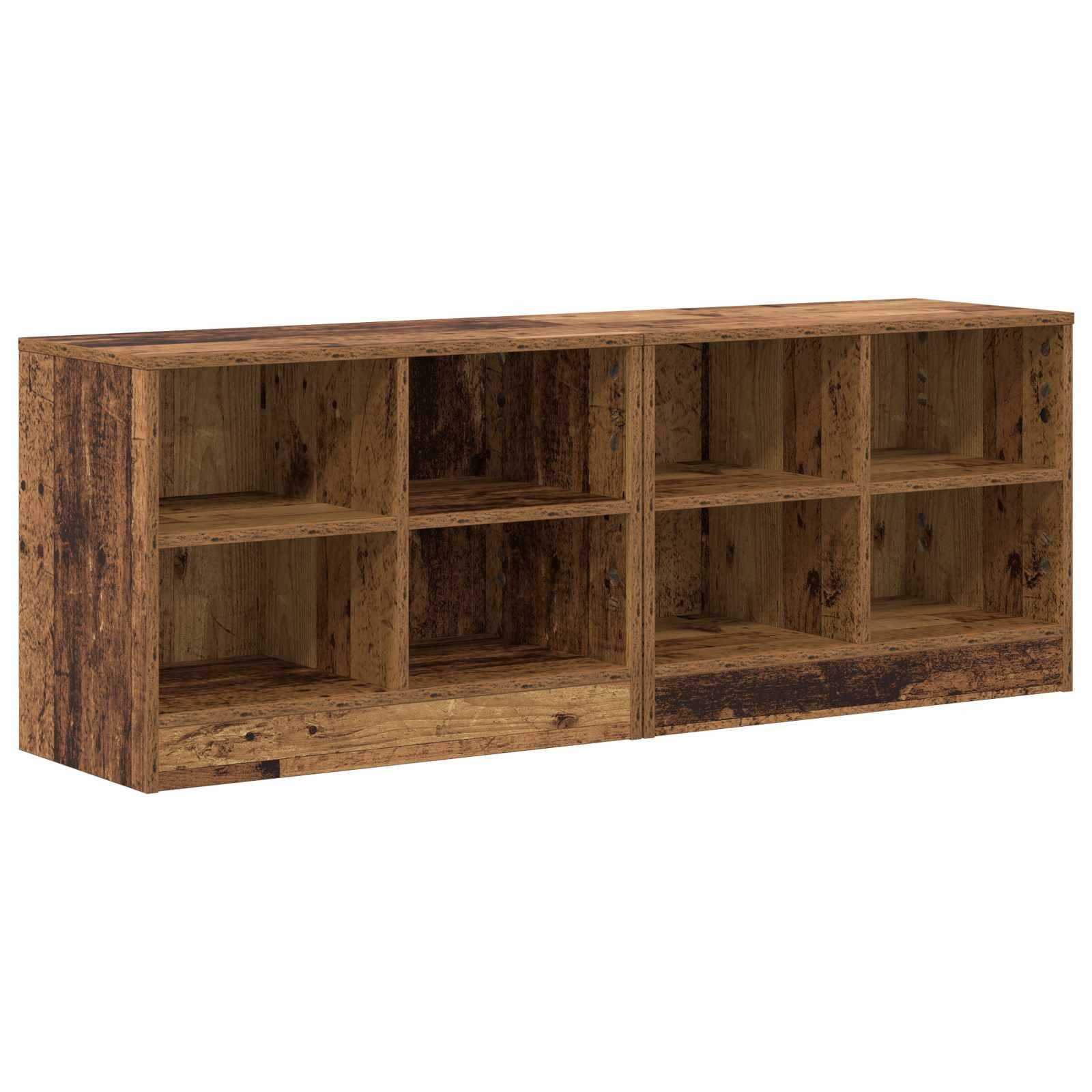 vidaXL Bettschrank 2 pcs Altholz 66 x 33 x 48 cm Holzwerkstoff