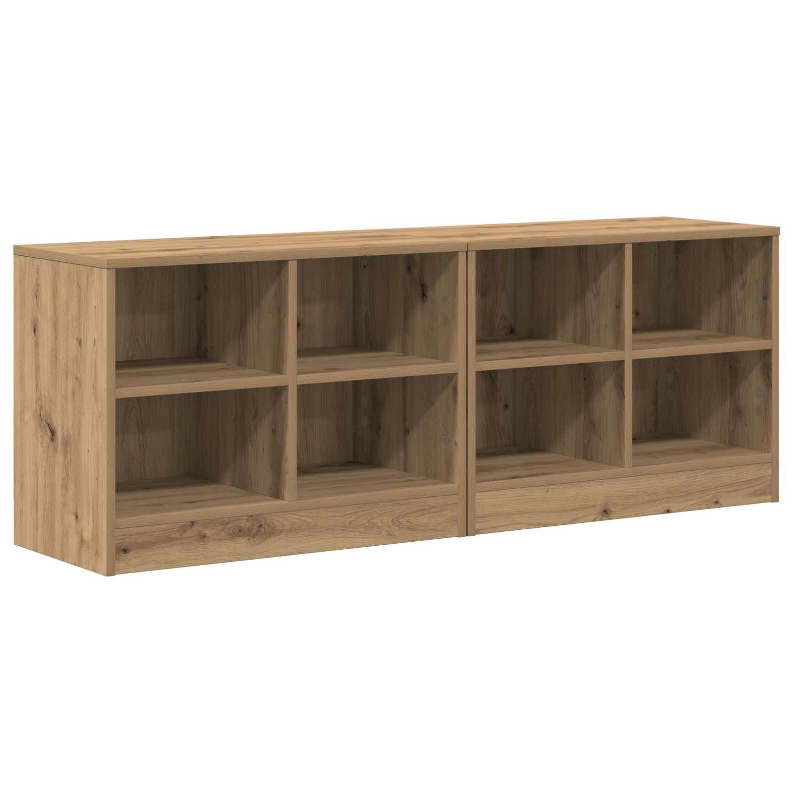 vidaXL Bettschrank 2 pcs Artisan-Eiche 66 x 33 x 48 cm Holzwerkstoff