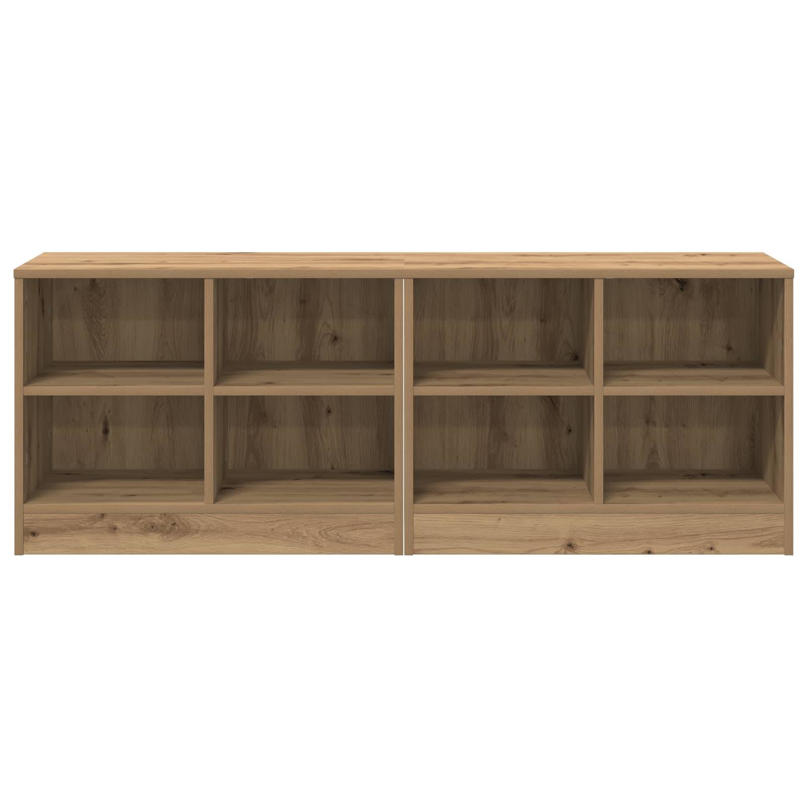 vidaXL Bettschrank 2 pcs Artisan-Eiche 66 x 33 x 48 cm Holzwerkstoff