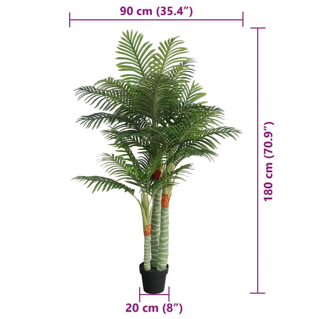 vidaXL Palme Künstlich mit 3 Stämmen Grün 180 cm PP