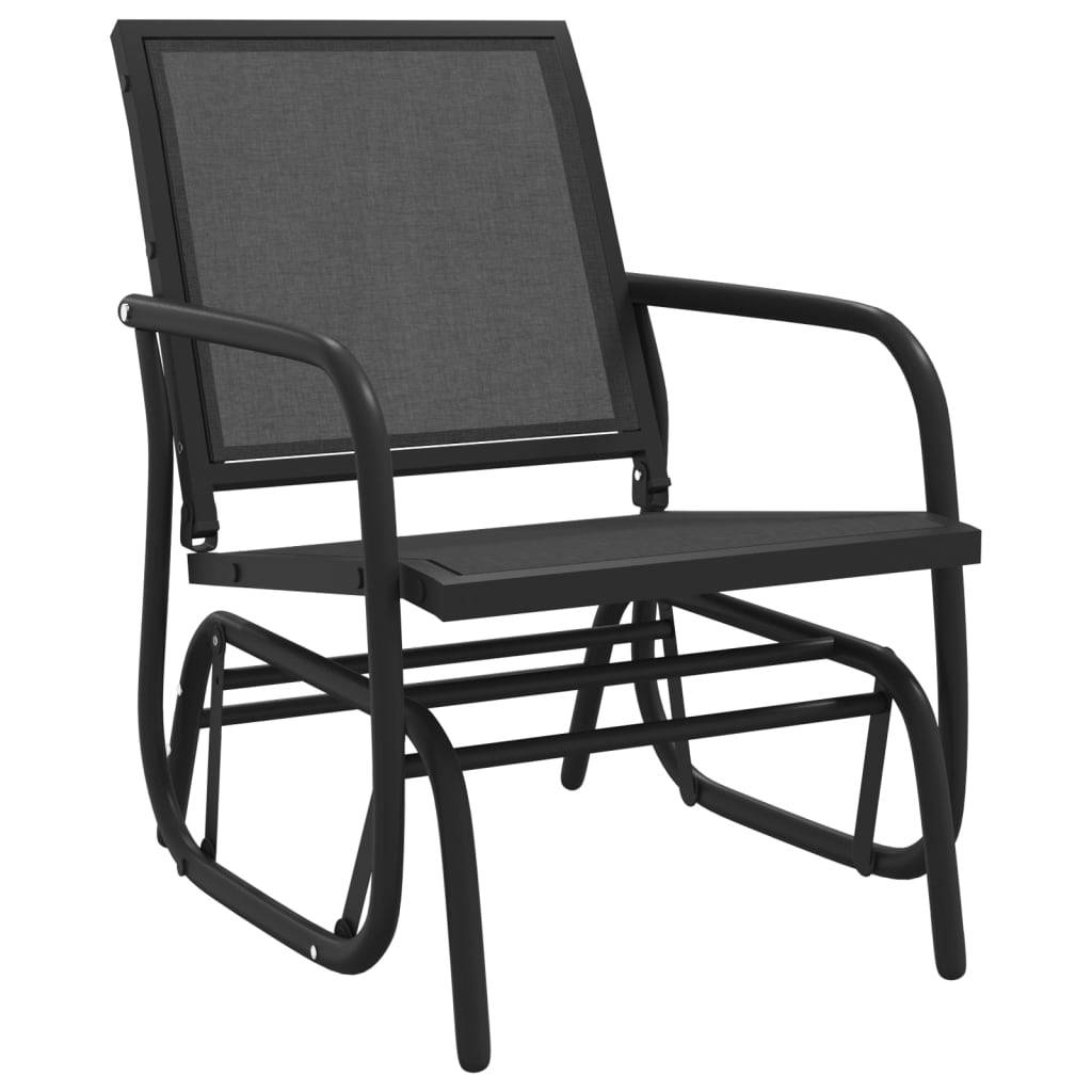 vidaXL Garten-Schaukelstühle 2 Stk. Schwarz 61x76x87cm Textilene Stahl