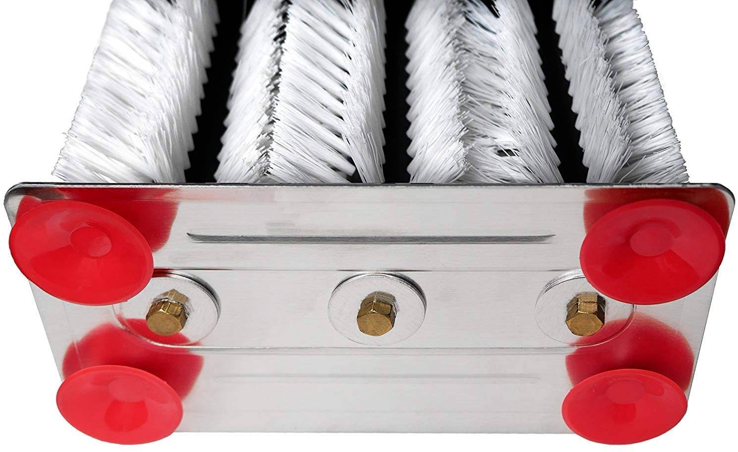 Neustanlo Profi Gläserspülbürste mit 3 Säulen (18/24/18 cm) - mit großer Aluminium-Saugplatte - Gläserbürste - Spülbürste für Gläser