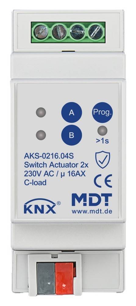 MDT technologies KNX Schaltaktor 2-fach AKS-0216.04S