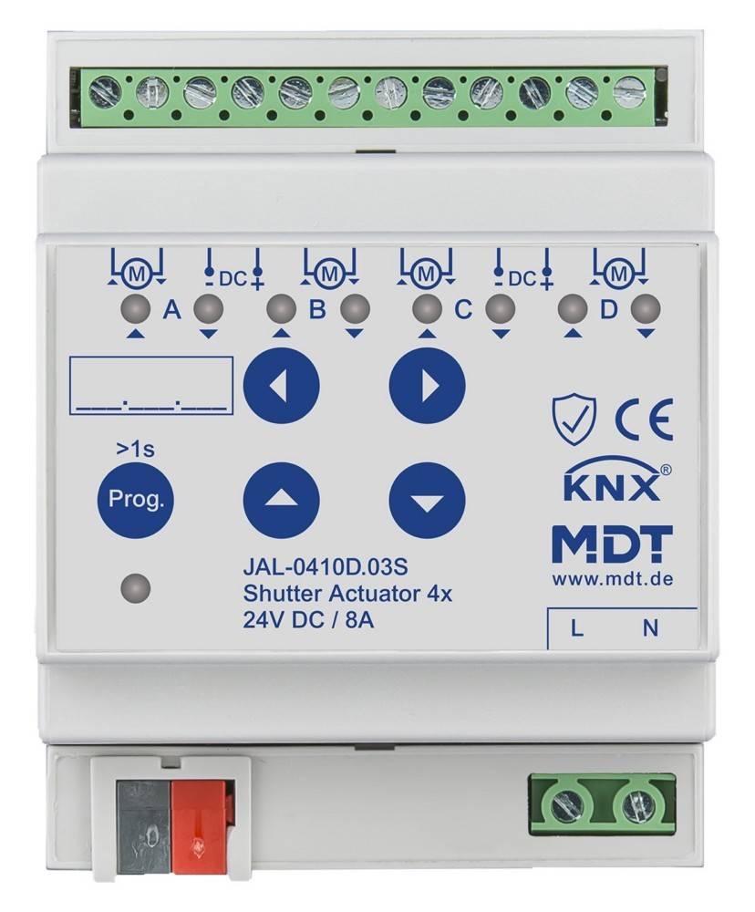 MDT technologies KNX Jalousieaktor 4-fach JAL-0410D.03S