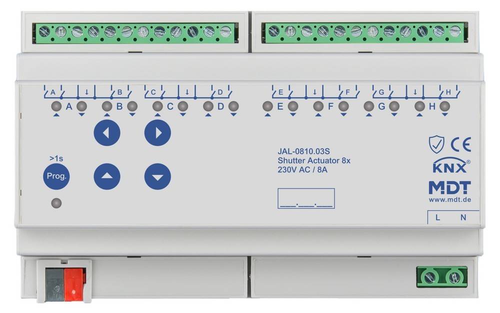 MDT technologies KNX Jalousieaktor 8-fach JAL-0810.03S