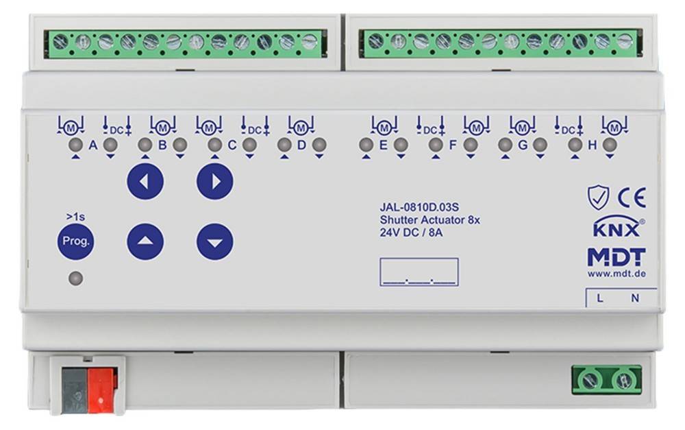 MDT technologies KNX Jalousieaktor 8-fach JAL-0810D.03S
