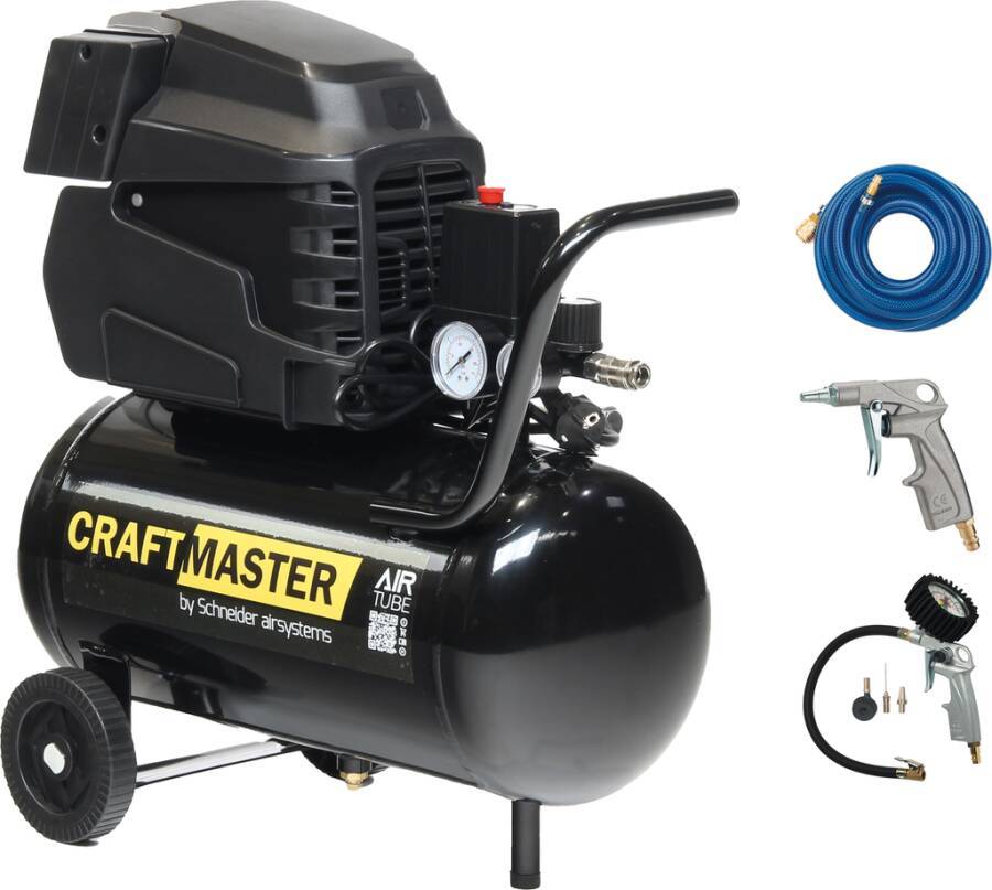 Kompressor CraftMaster CRM 170 W DGKI800015 Nennaufnahme 1,1 kW / 230 V Höchstdruck 8 bar Füllleistung 70 l/min Ansaugle