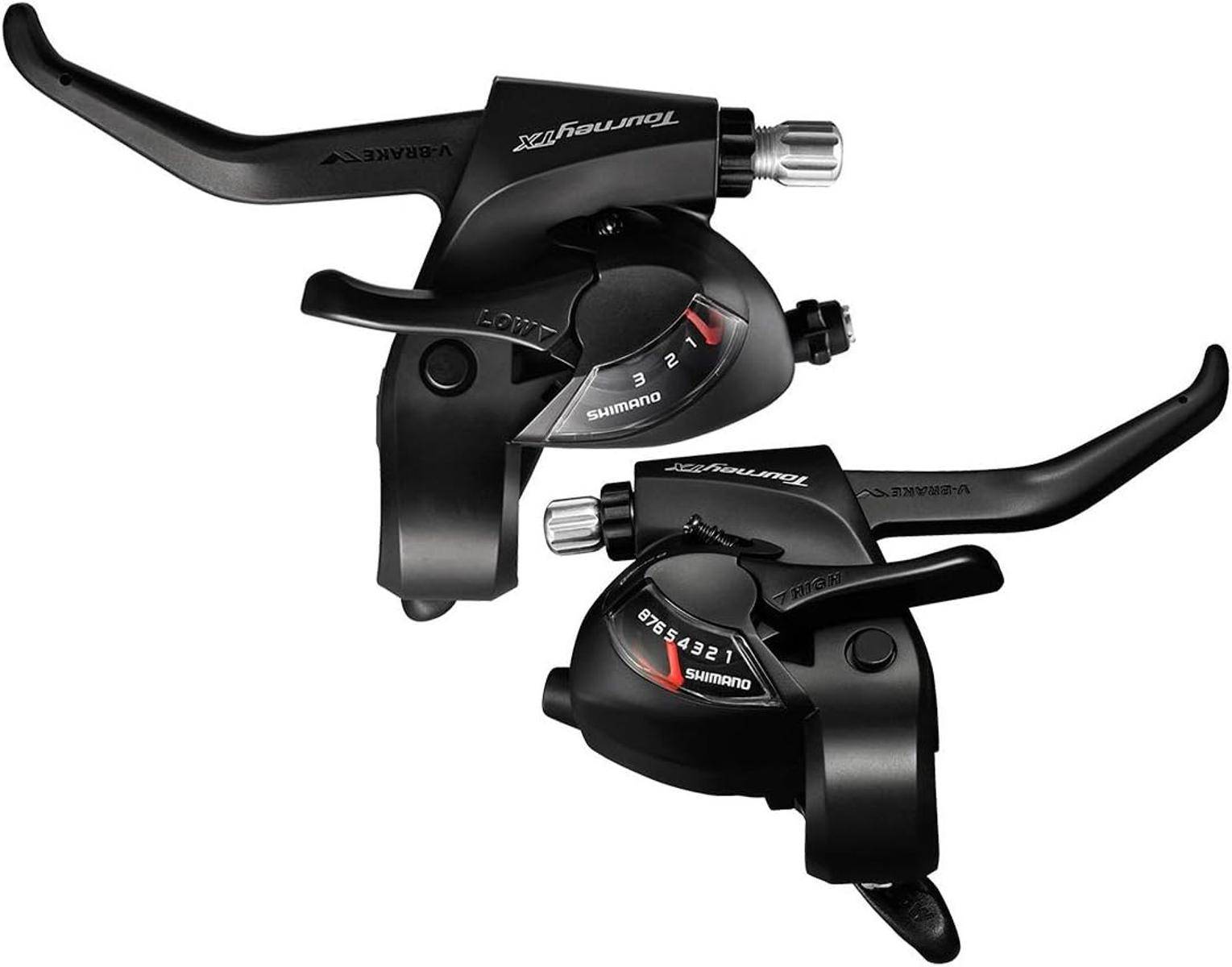SHIMANO Tourney TX800 3x8-Speed Brake/Shift Lever Set Black by