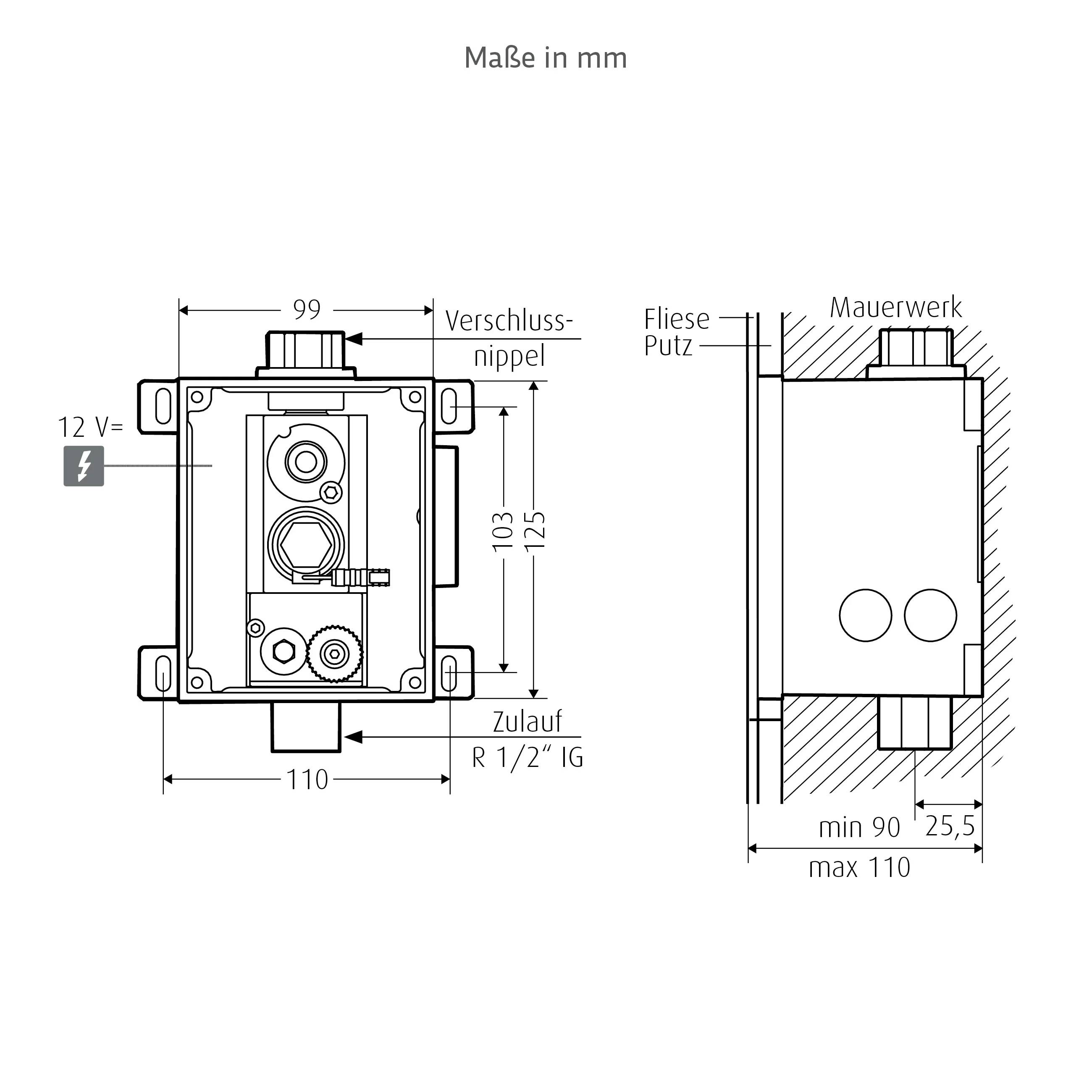 WimTec Rohbauset Typ 121803 W5 Unterputz Einheit für Sanitärinstallationen, 1 Stk.