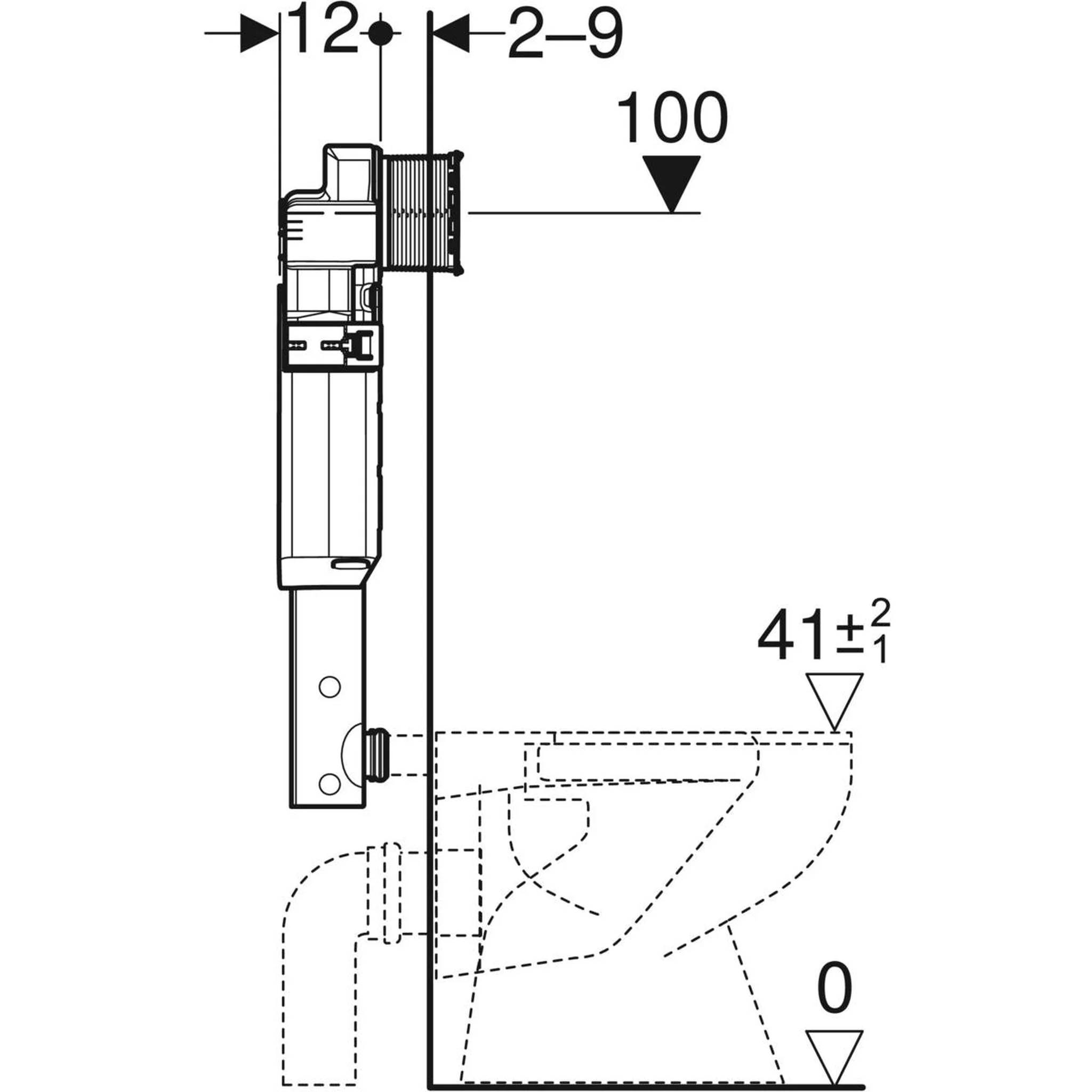Geberit UP320 Unterputz-Spülkasten Betaetigung von vorne, 1 Stk.