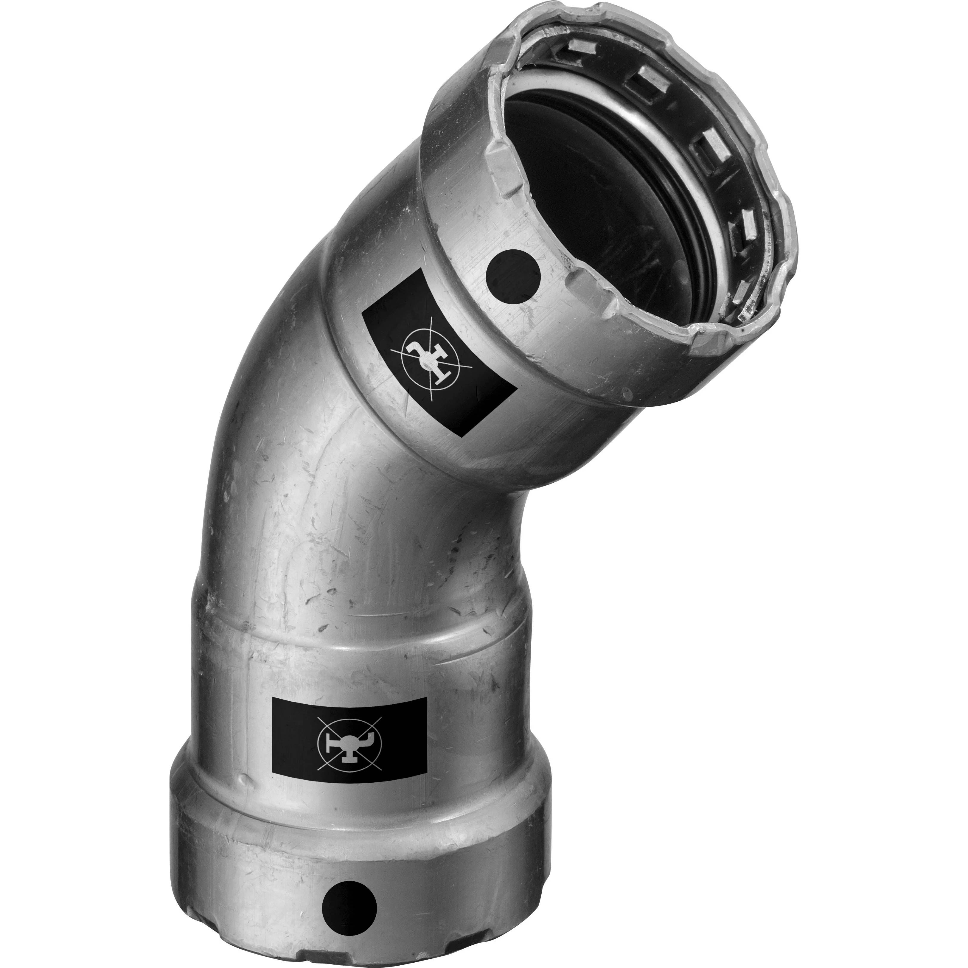 Viega Megapress-Bogen 45°, mit SC-Contur, Stahl unlegiert, Zink-Nickel-Beschichtung, Modell 4226, VdS-Zulassung, DN: 32, D: 1¼, 1 Stk.