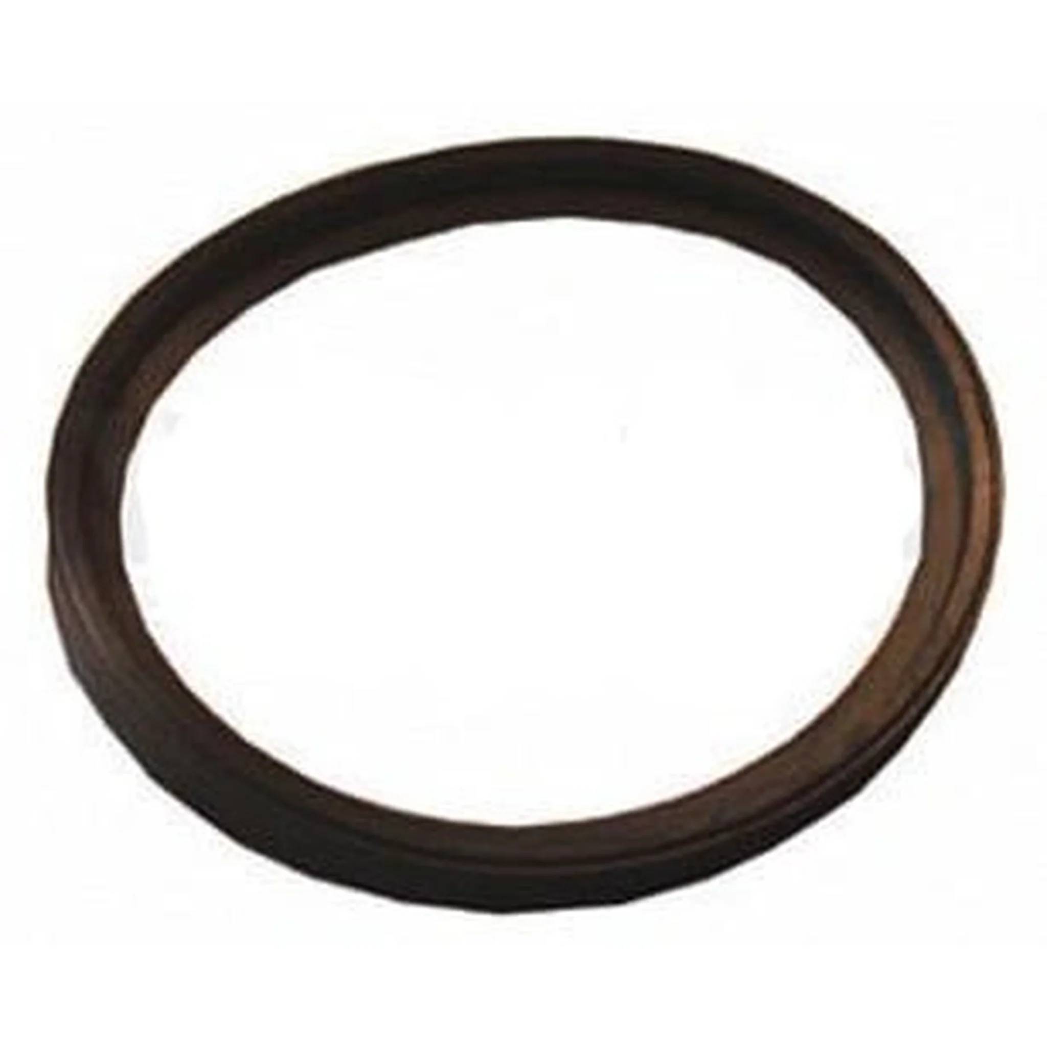 Ein dunkelbraunes Gummi-O-Ring-Dichtung auf weißem Hintergrund.