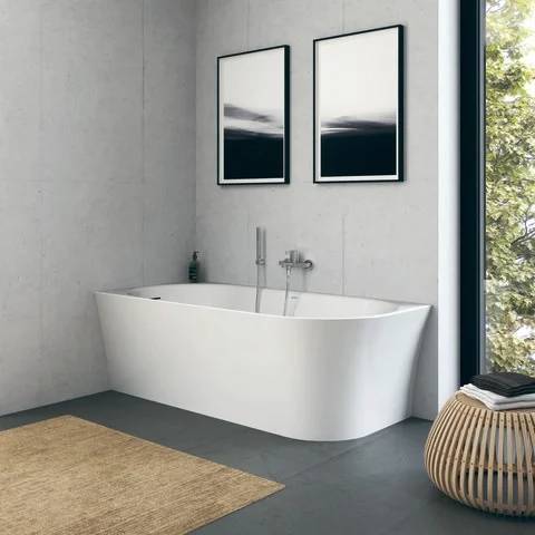 Duravit DuraSenja BW Ecke links, Weiß, Acryl, 1700x800x585 mm, Oval, RS 2, inkl. FG u. AÜL, 1 Stk.