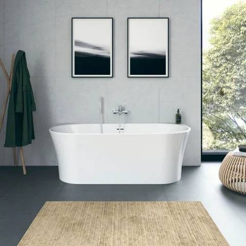 Duravit DU DuraSenja Badewanne Vorwand, Oval, Weiß, Acryl, 1700x800x585, RS 2, inkl. FG u. AÜL-Garn., 1 Stk.