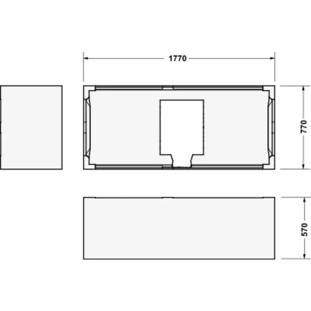 Duravit Badewanne, DU D-Code 2.0 1800x800mm, Einbau 2 Rückenschrägen, Weiß, 1 Stk.