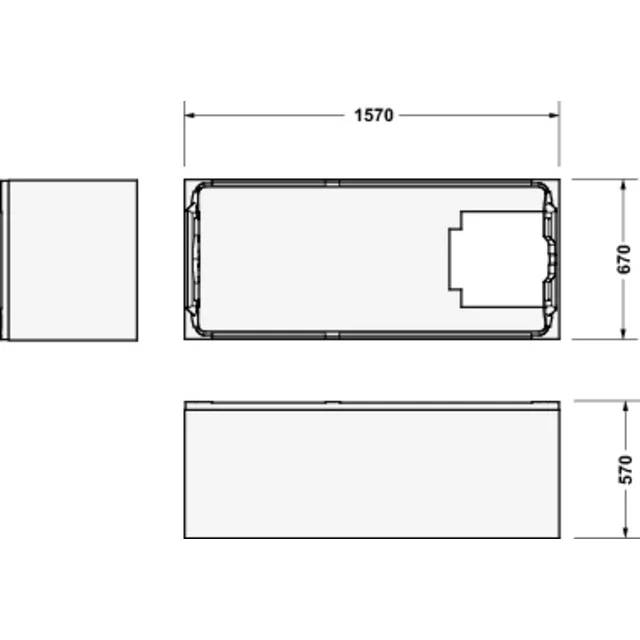 Duravit Badewanne DU D-Code 2.0 1600x700mm, Einbau Weiß, 1 Stk.