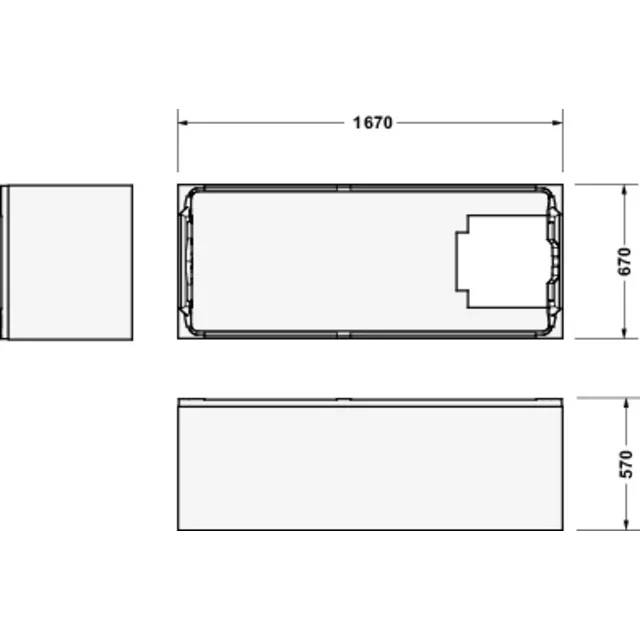 Duravit Badewanne D-Code 2.0 1700x700mm, Einbau weiß, 1 Stk.
