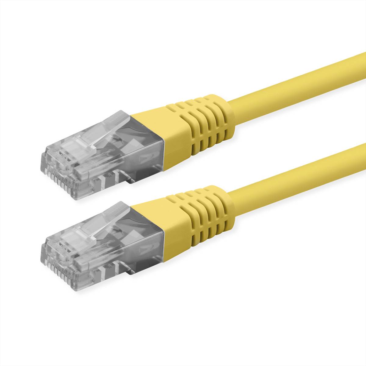 ROLINE Patchkabel Cat.6 (Class E), UTP, PoE, gelb, 0,5 m