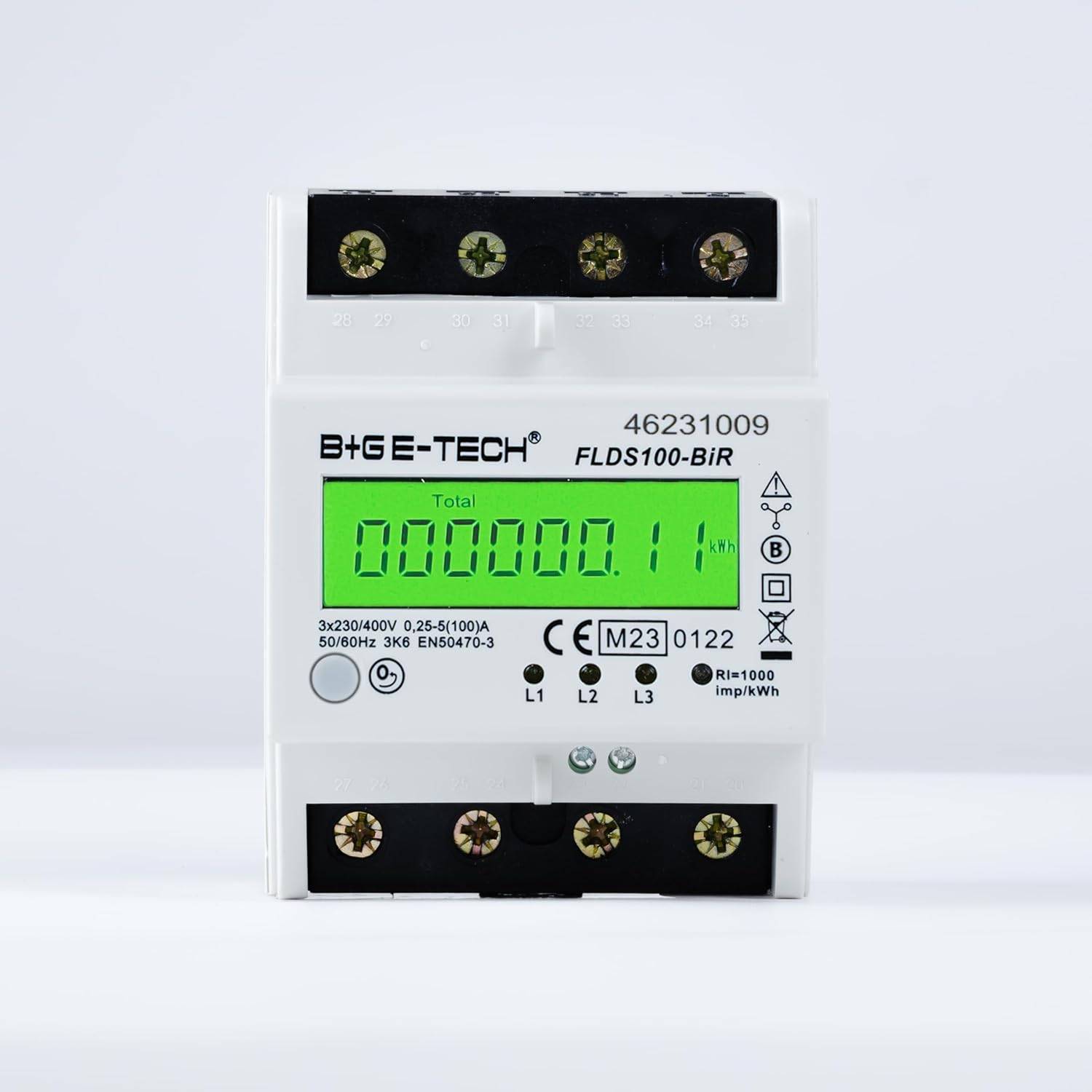 B+G E-Tech FLDS100BiR Drehstromzähler saldierend Hutschiene 400V 100A MID 2026 digital Stromzähler