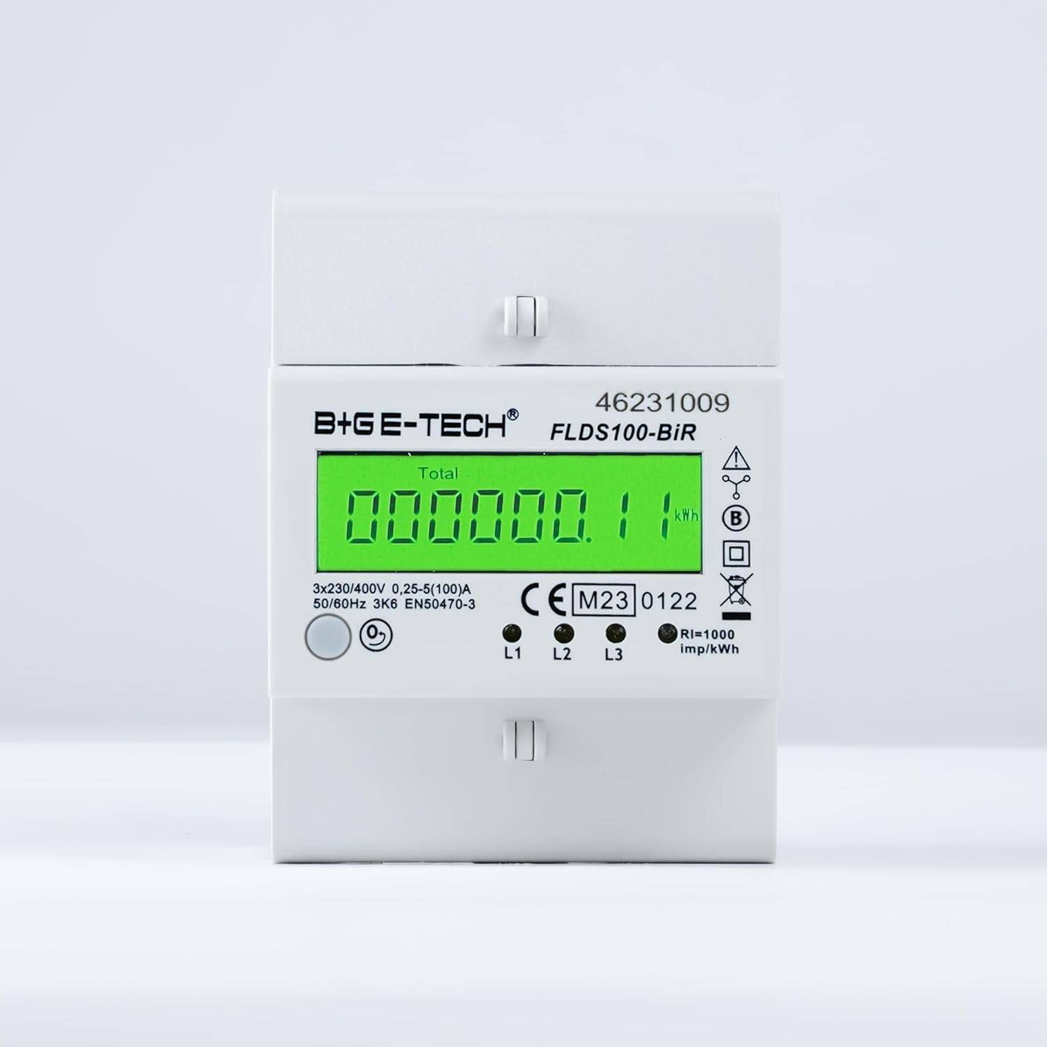 B+G E-Tech FLDS100BiR Drehstromzähler saldierend Hutschiene 400V 100A MID 2026 digital Stromzähler
