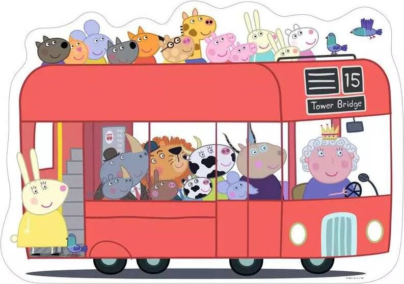 24-teiliges Riesenpuzzle in Bodenform - Peppa Pig Bus