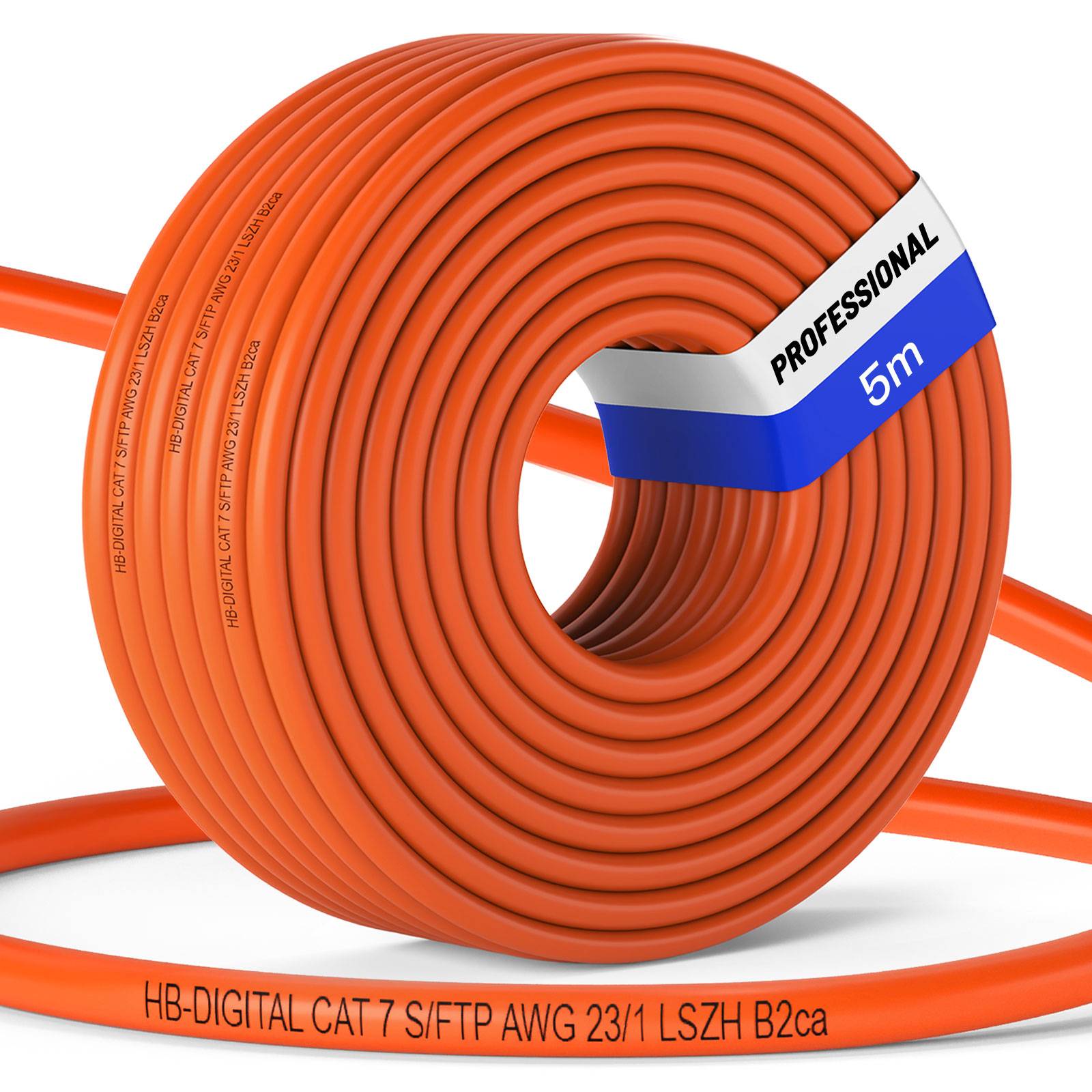 hb-digital CAT 7 PRO Kabel 5m S FTP AWG23 LSZH B2ca