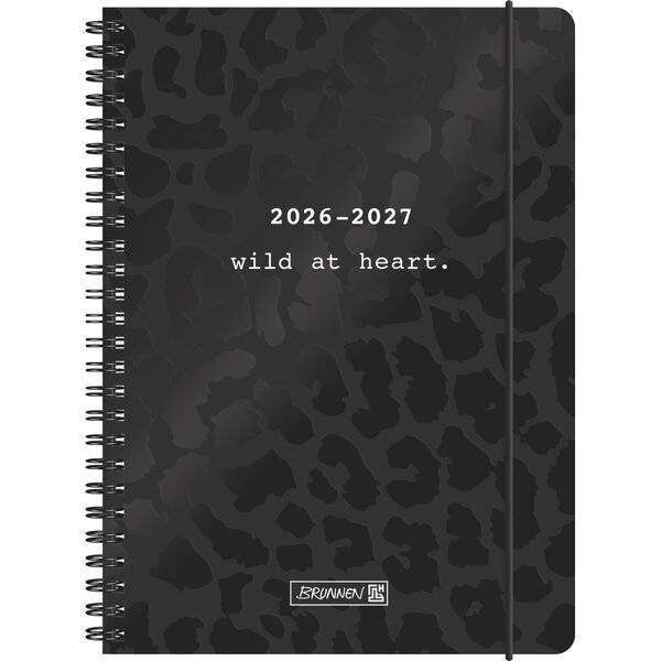 Schülerkalender A5 1 Tag/Seite Black 2026/2027
