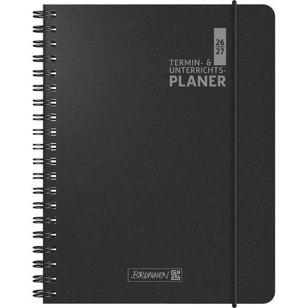 Lehrerkalender 1 Woche/2 Seiten 2026/2027 ca. A5 17x24cm Baladek schwarz