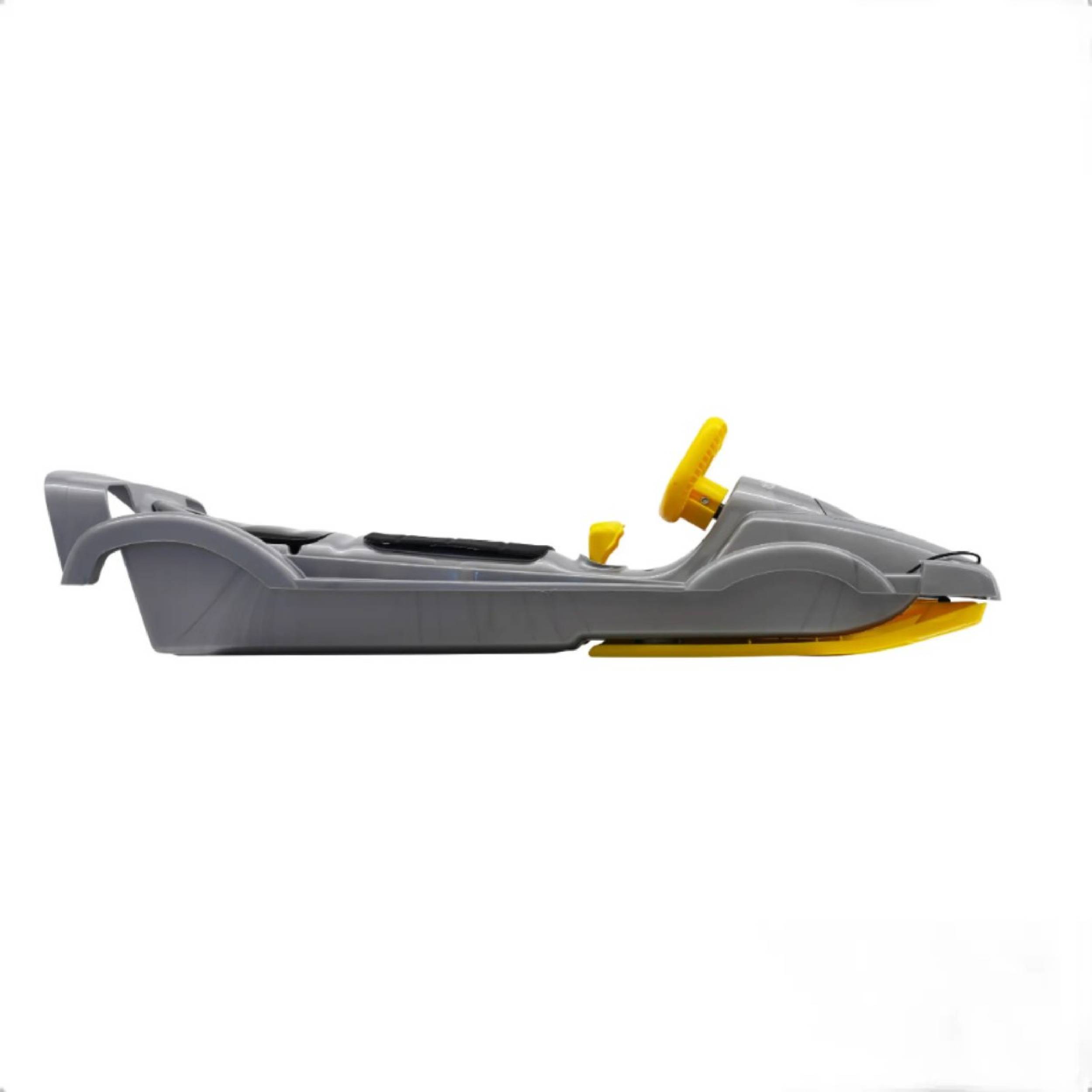 AlpenGaudi | Lenkschlitten Double Race | Silber Gelb | dynamische Dual-Lenkung | robustes Design | ergonomischer Sitz | geeignet für temporeiche