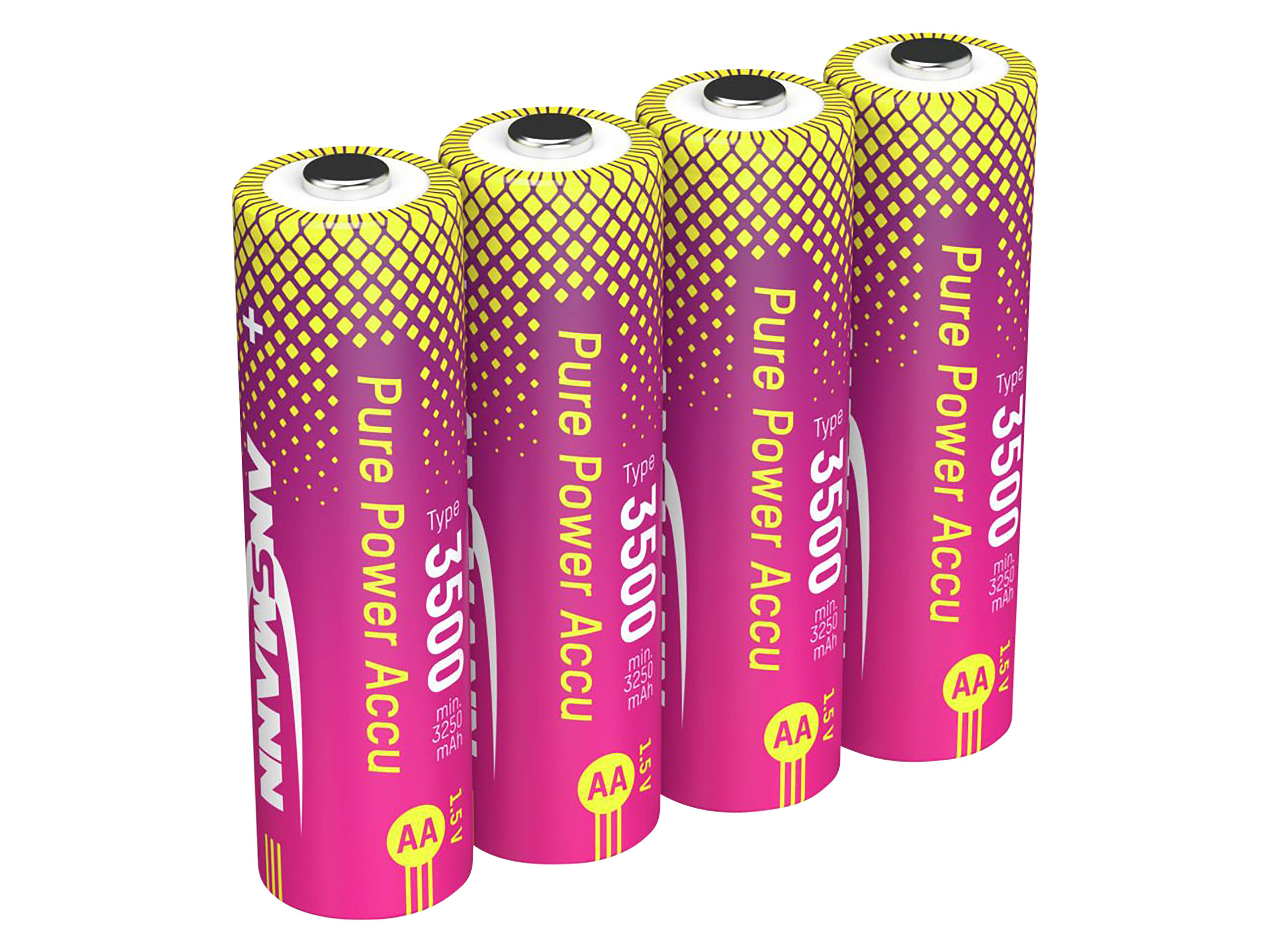 ANSMANN Li-Lon Akkus, Mignon AA, Typ 3500 (min. 3250 mAh), 4 Stück