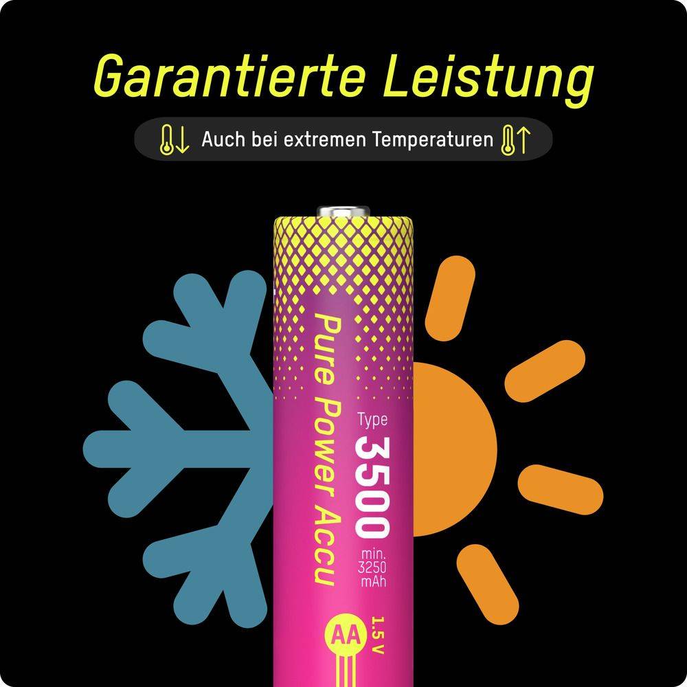ANSMANN Li-Lon Akkus, Mignon AA, Typ 3500 (min. 3250 mAh), 4 Stück