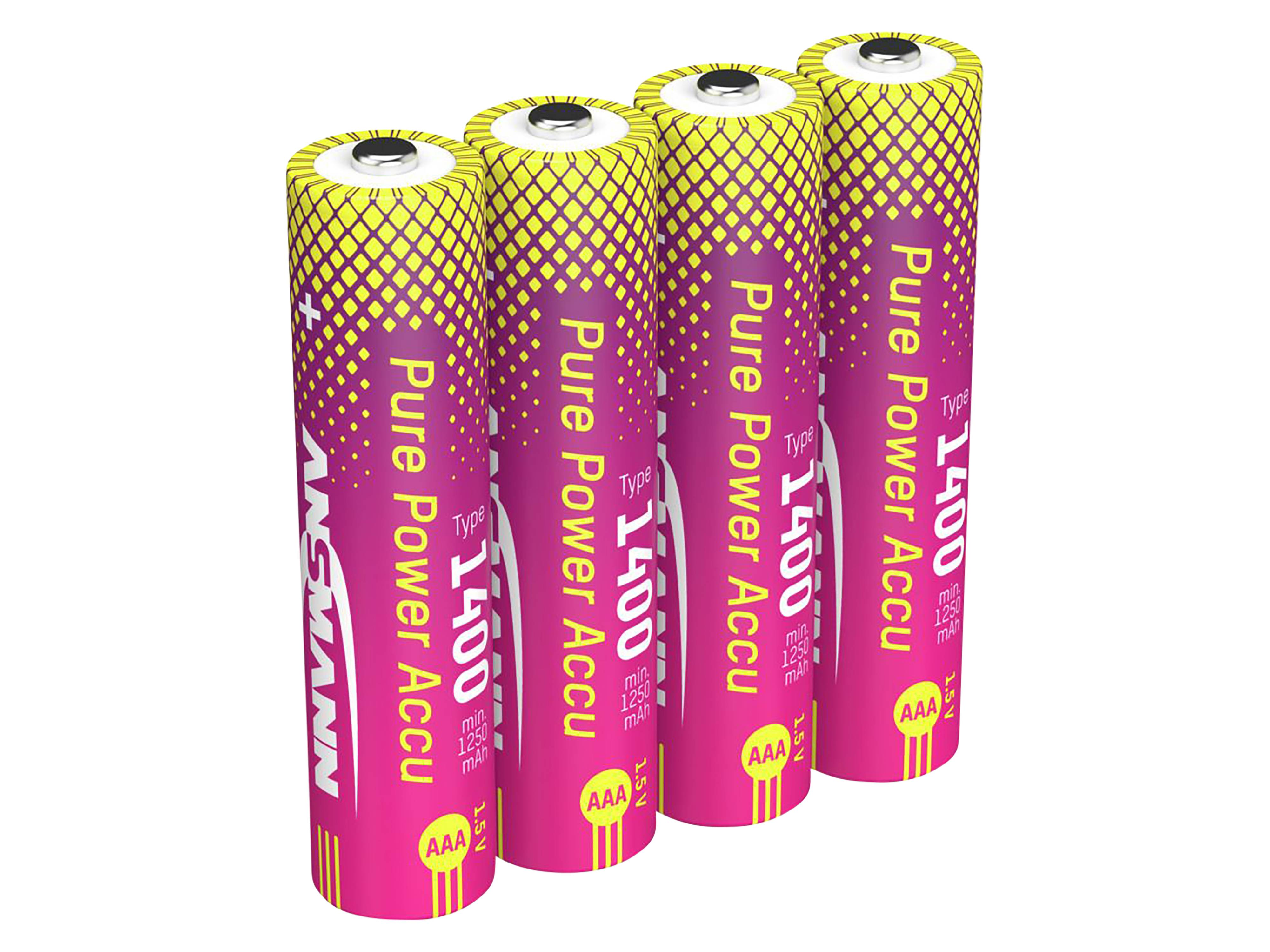 ANSMANN Li-Lon Akkus, Micro AAA, Typ 1400 (min. 1250 mAh), 4 Stück