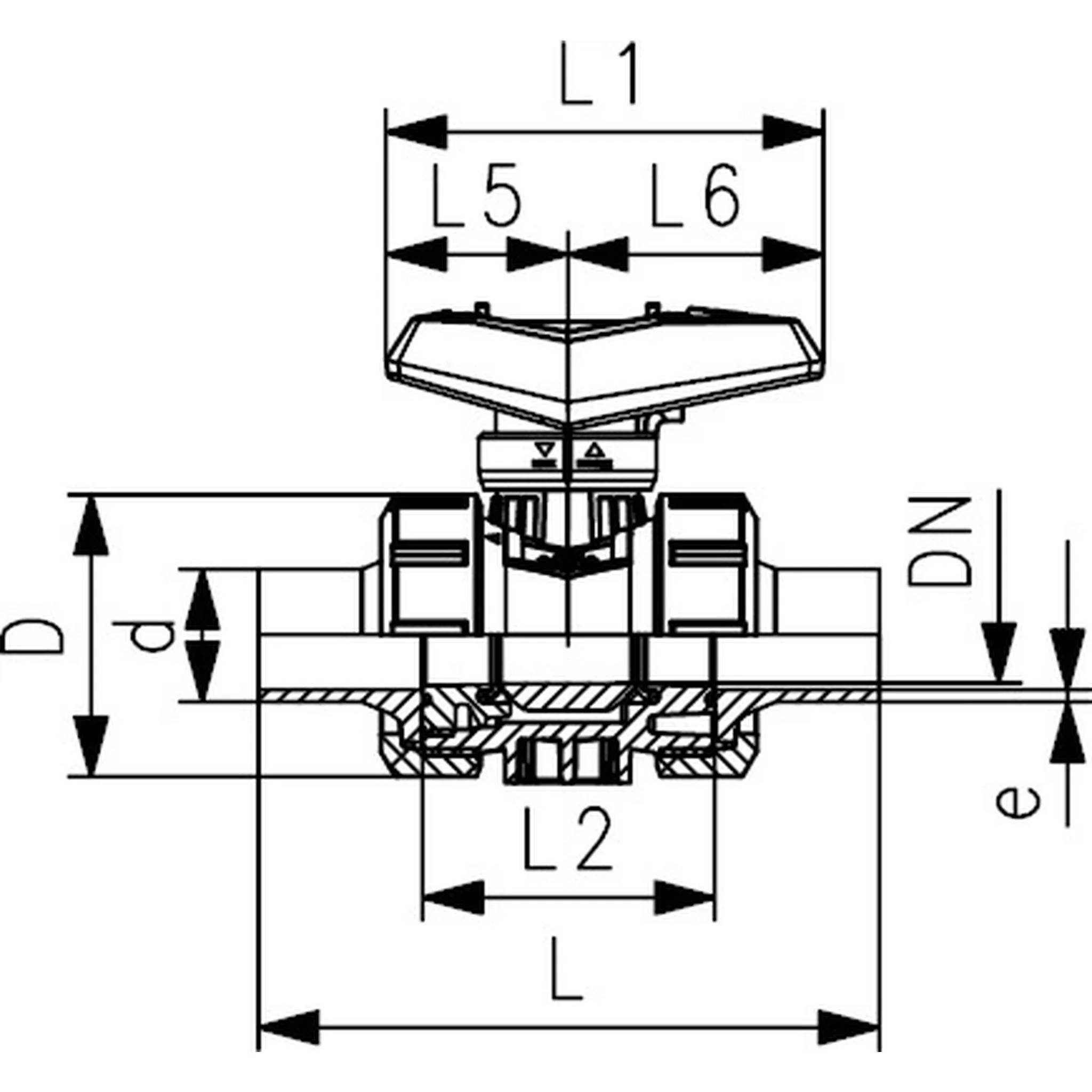 Georg Fischer GF Kugelhahn 546, PP/EPDM, d 63, Stutzen, SDR11, 1 Stk.