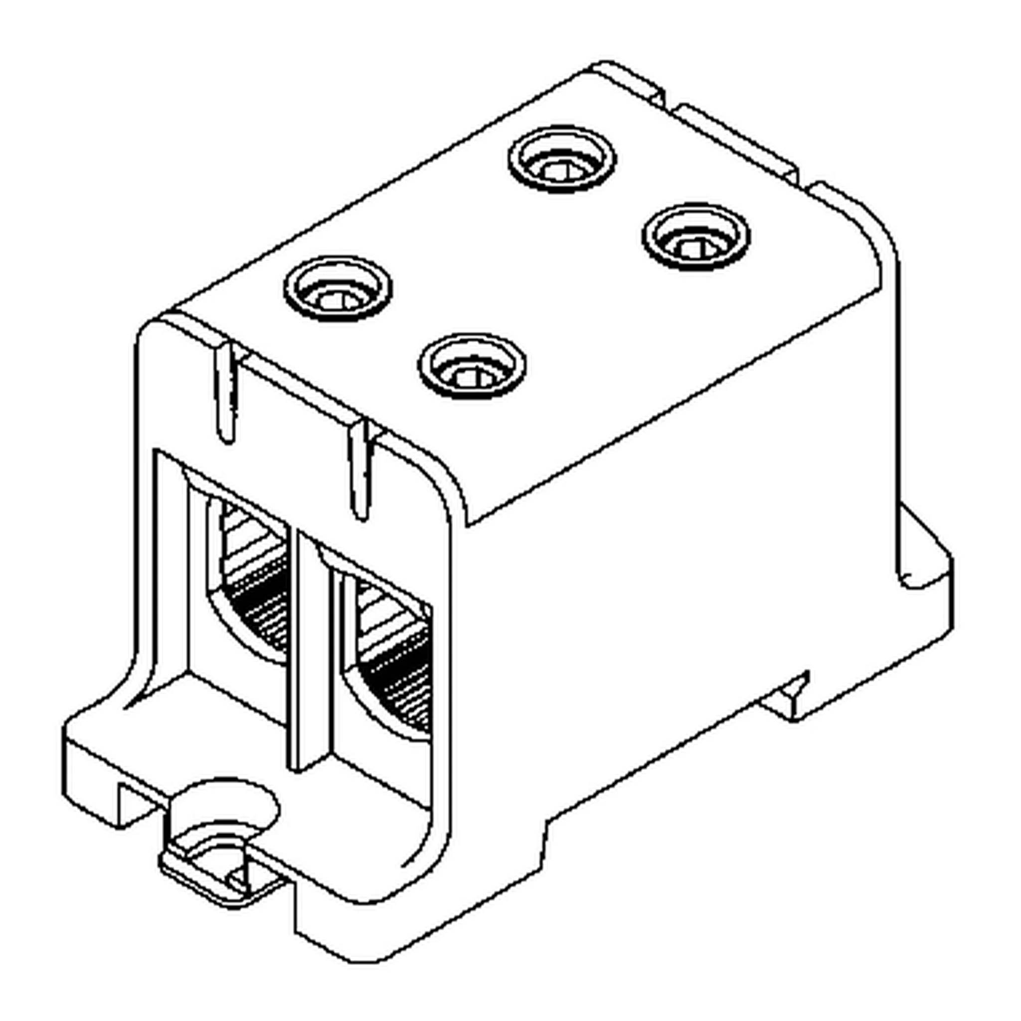 Pollmann Universalklemme, AL/CU, 2-fach, grün-gelb, 4 Klemmstellen, 6 - 50mm², 1 Stk.