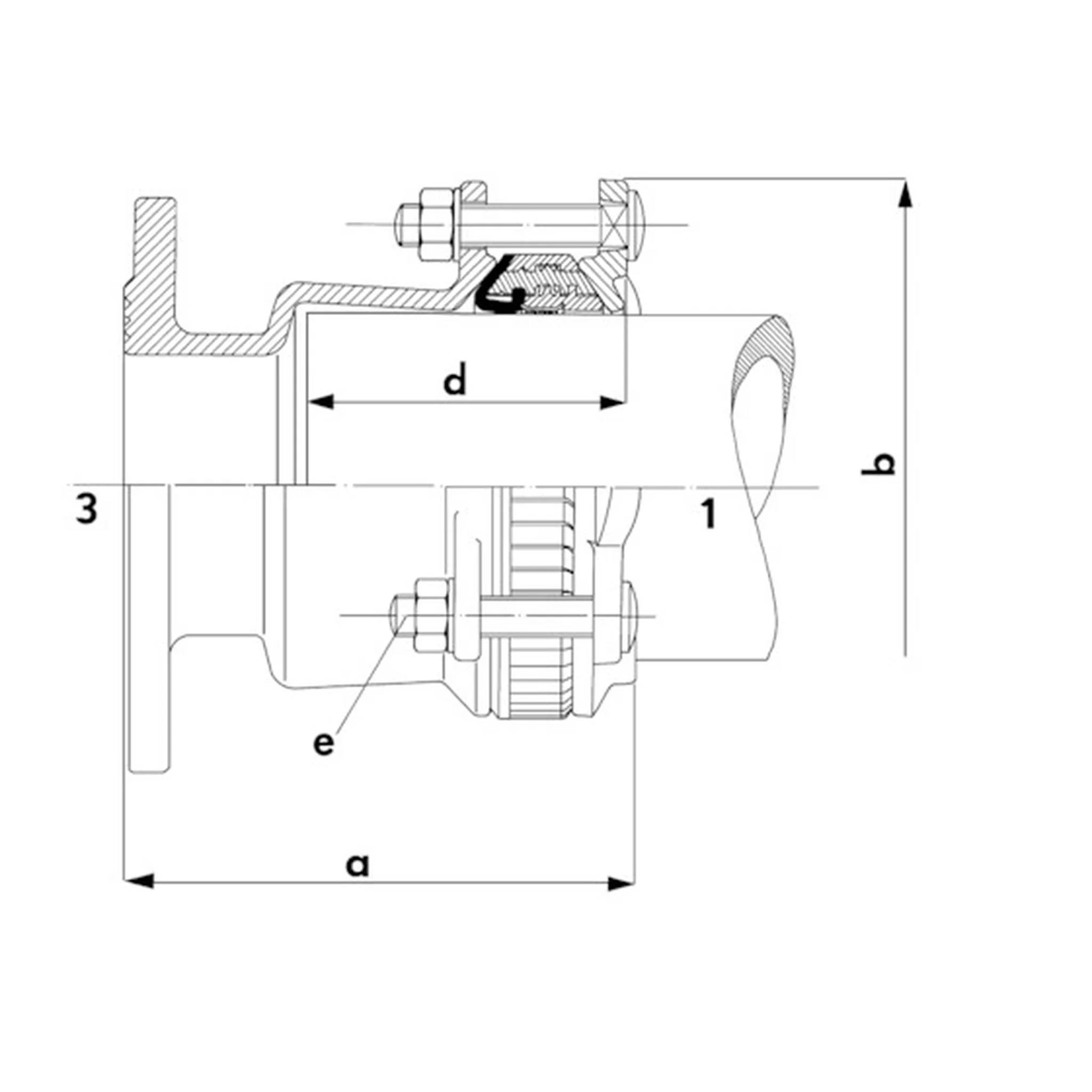 Georg Fischer Multi Joint Rohrverbinder Flansch/Kupplung, Schrauben A2, pulverbeschichtet, Fig. 3057, PN10/16, DN250, AD 267-310, 1 Stk.