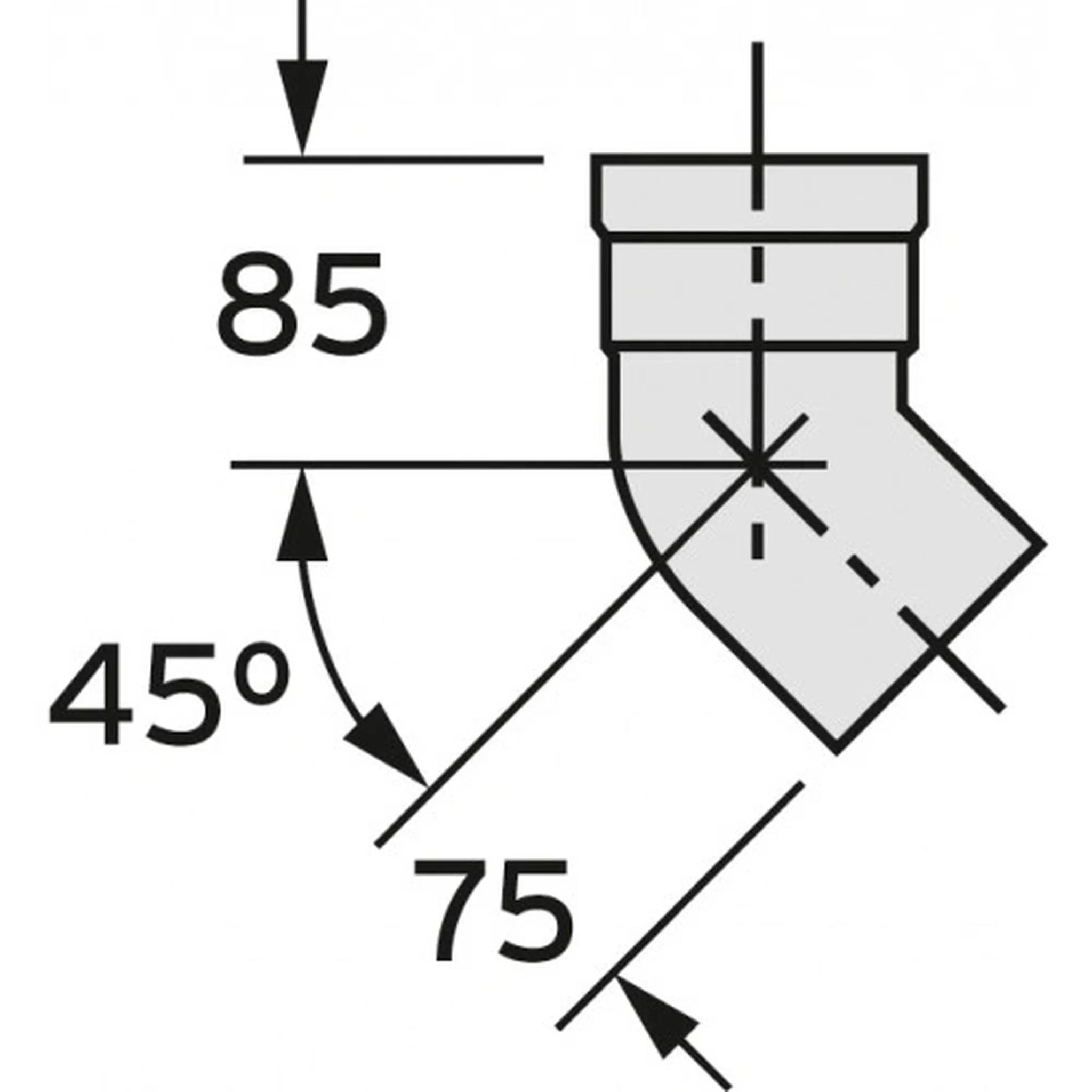 Vaillant Bogen, 45°, DN 80, Nr. 303259, 1 Stk.