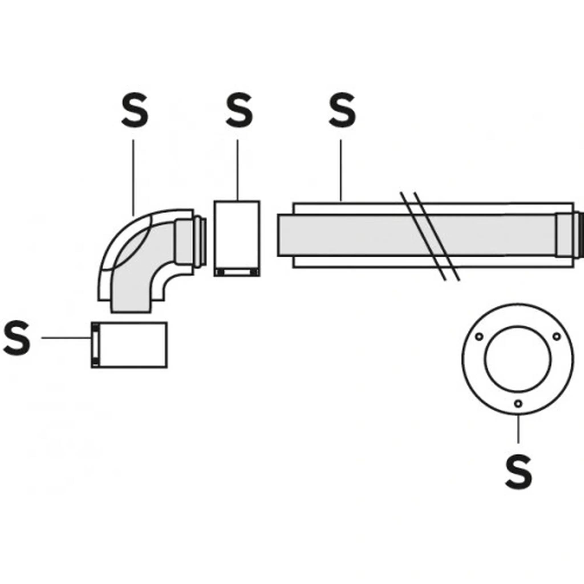 Vaillant Basisanschlussset, 80/125, an DN 100, flexibel, Nr. 303240, 1 Stk.