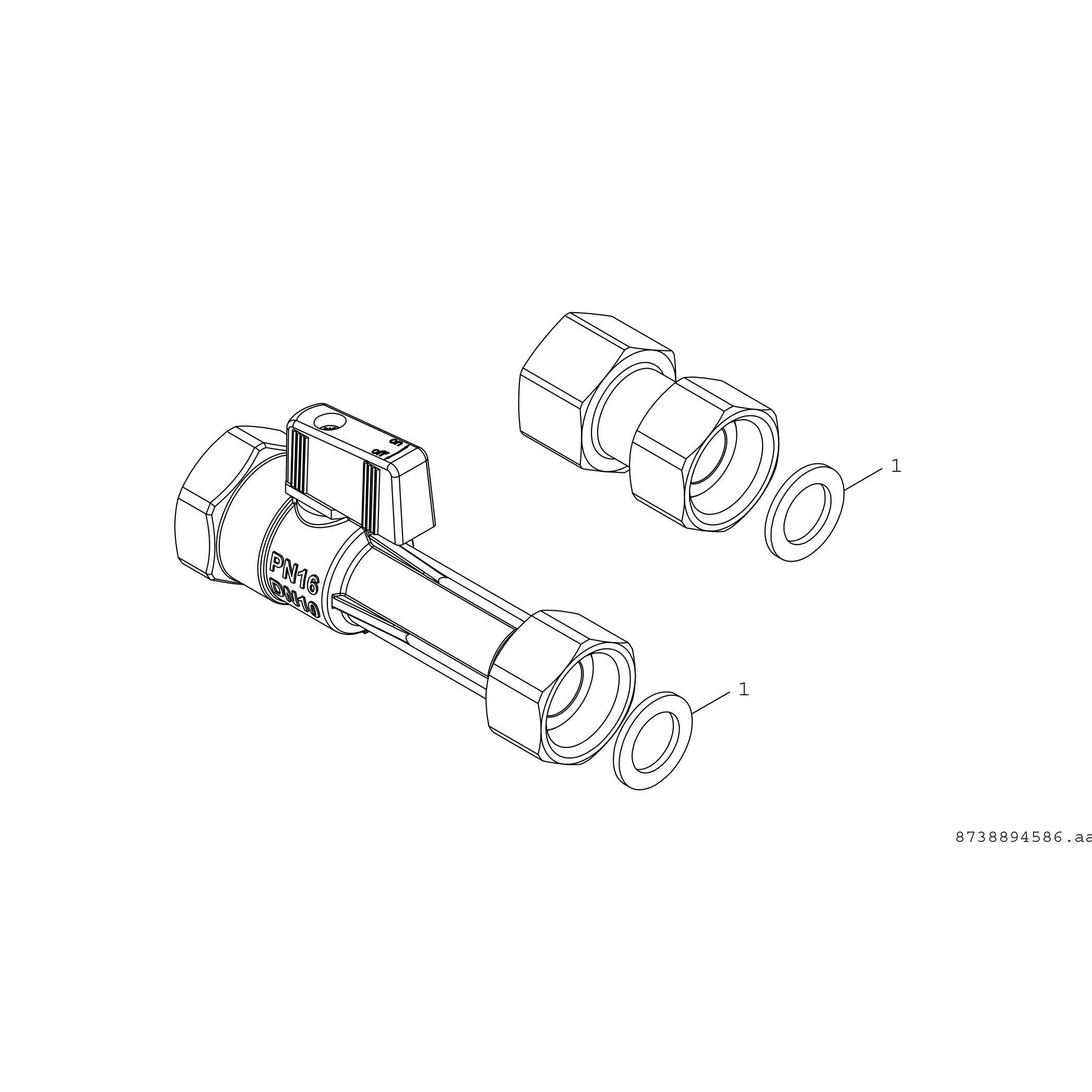 Bosch Installationszubehör Nr. 240, WW-Anschlussset AP, 1/2", 1 Stk.