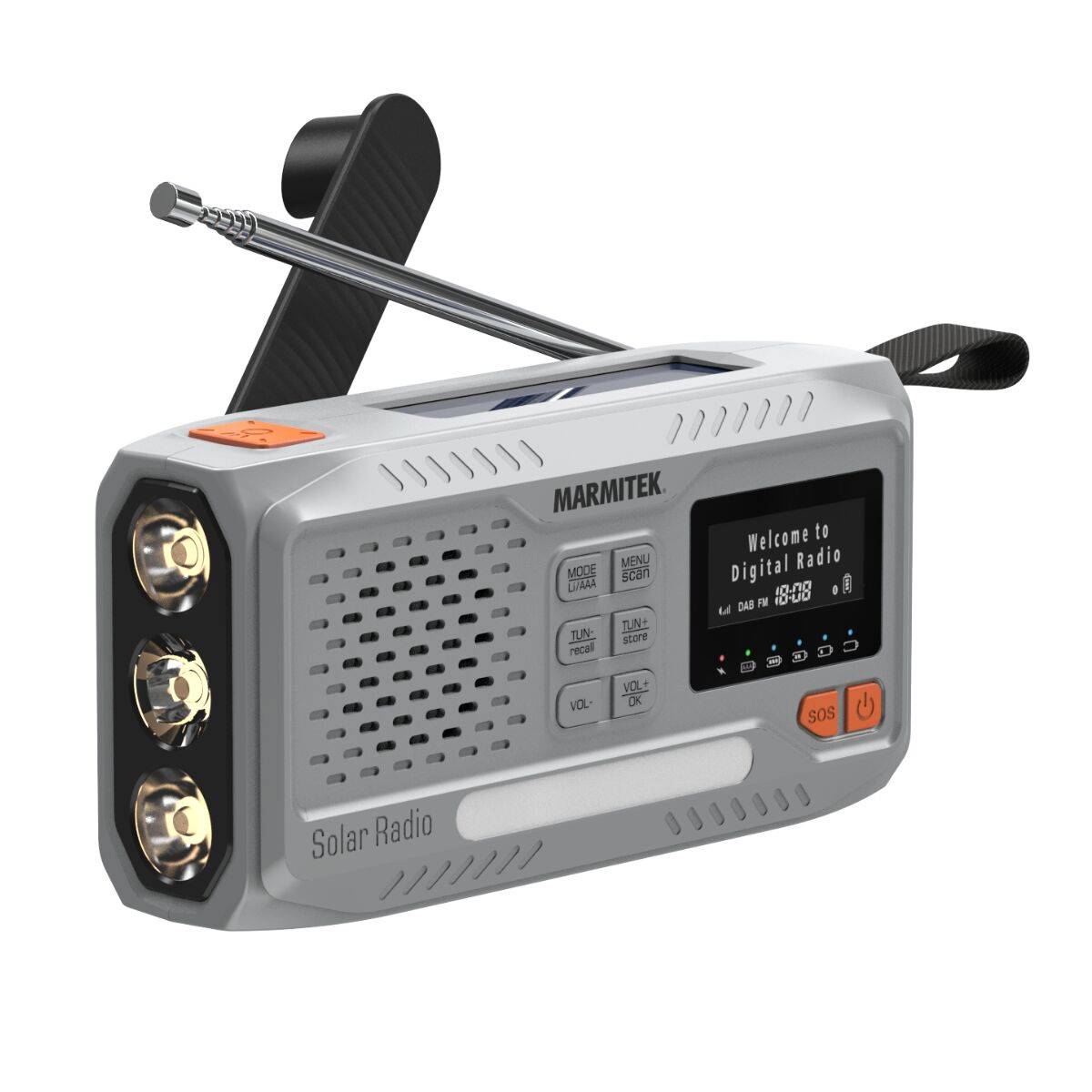 Marmitek RESQ100 grau Outdoor-Radio DAB FM Bluetooth 4500mAh SolarPanel 1