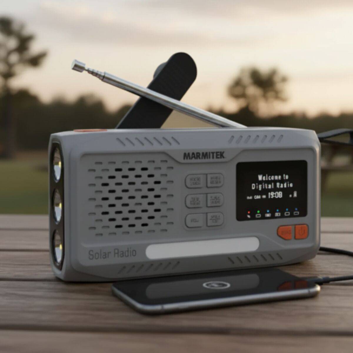 Marmitek RESQ100 grau Outdoor-Radio DAB FM Bluetooth 4500mAh SolarPanel 1